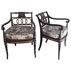Antique Pair of Regency Style Armchairs