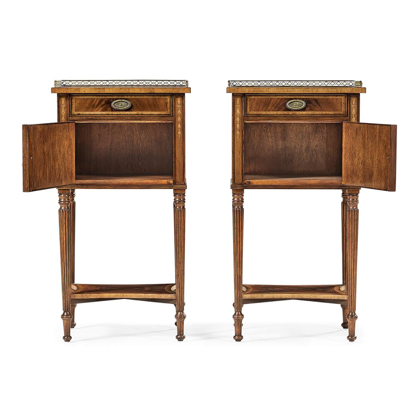 Vietnamese Pair of Regency Style Bedside Tables