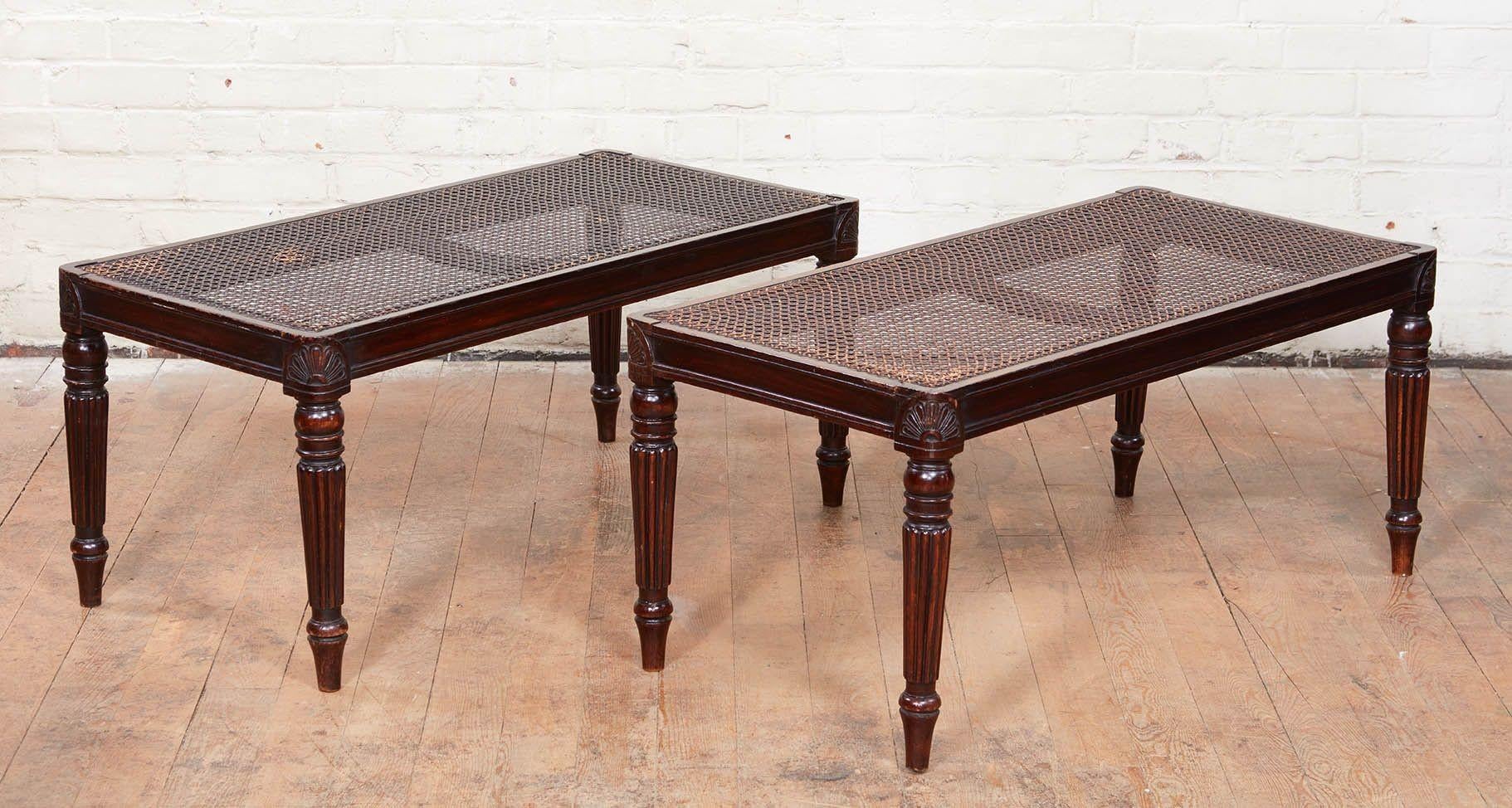 English Pair of Regency Style Benches For Sale