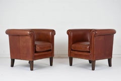 Pair of Regency-Style Bernhardt Leather Club Chairs