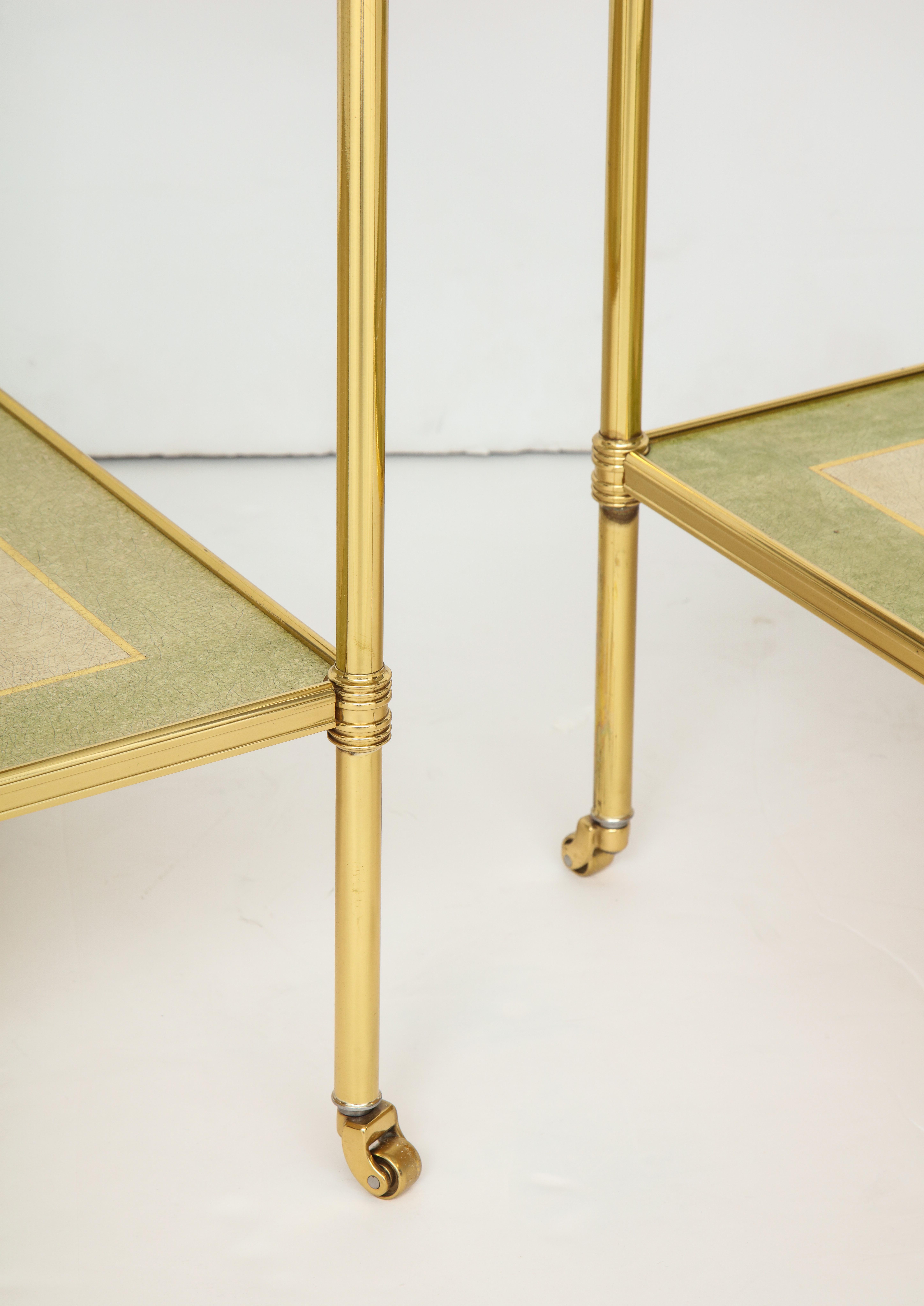 English Pair of Regency Style Brass Side Tables