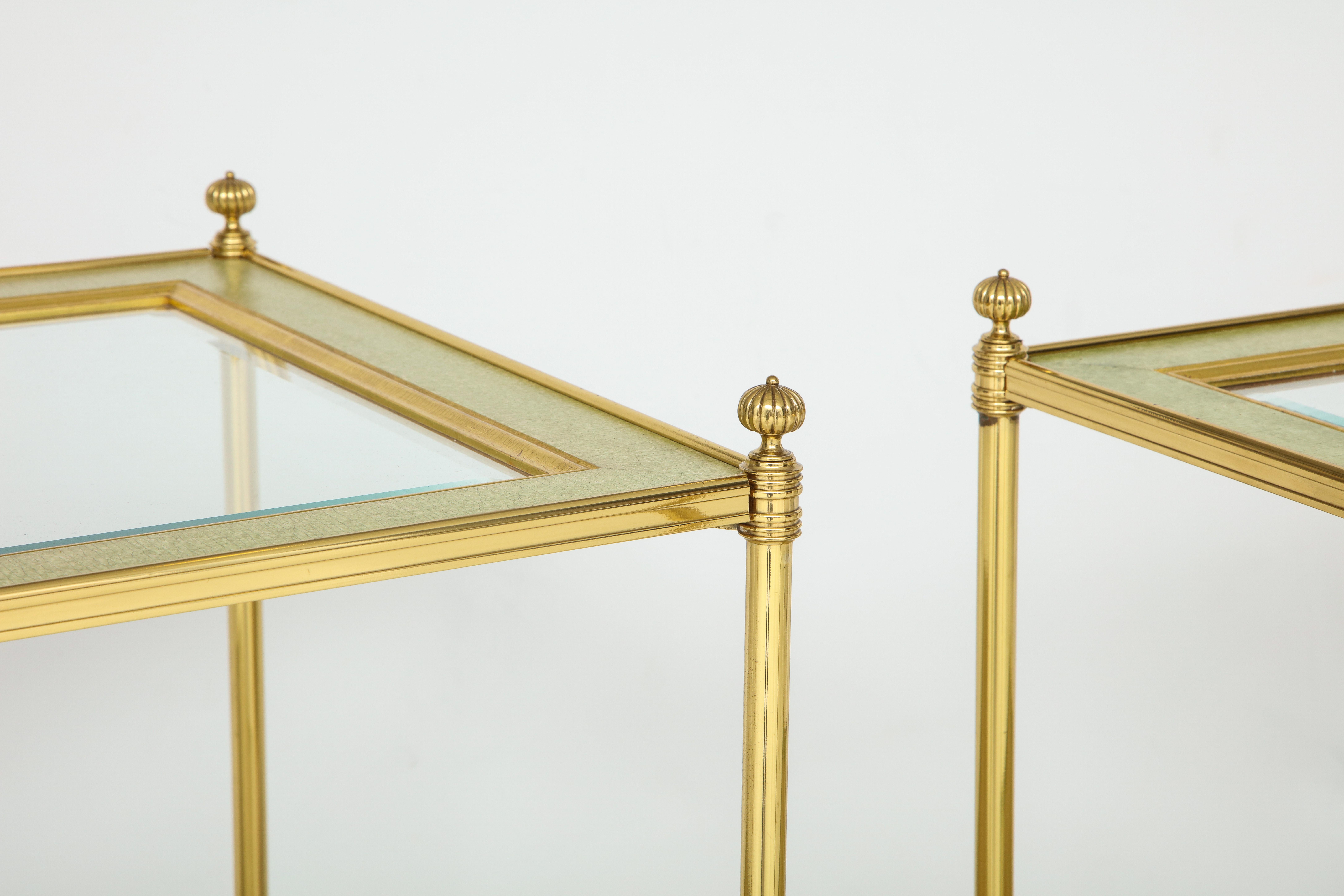 Pair of Regency Style Brass Side Tables In Excellent Condition In New York, NY