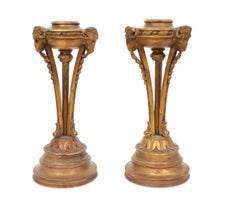 Pair of Regency Style Carved Giltwood Torchiere Lamp Bases