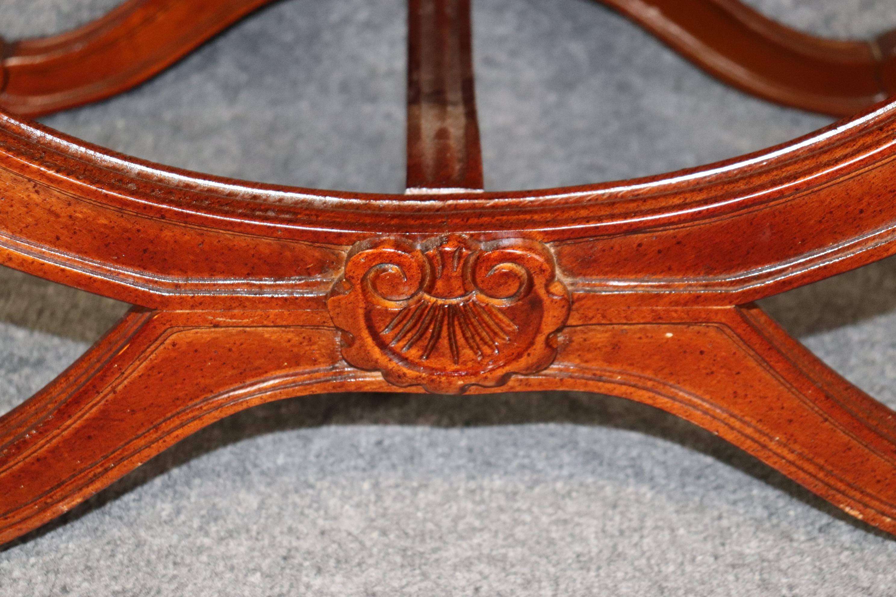 Pair of Regency Style Carved Upholstered Benches Entryway Benches For Sale 5