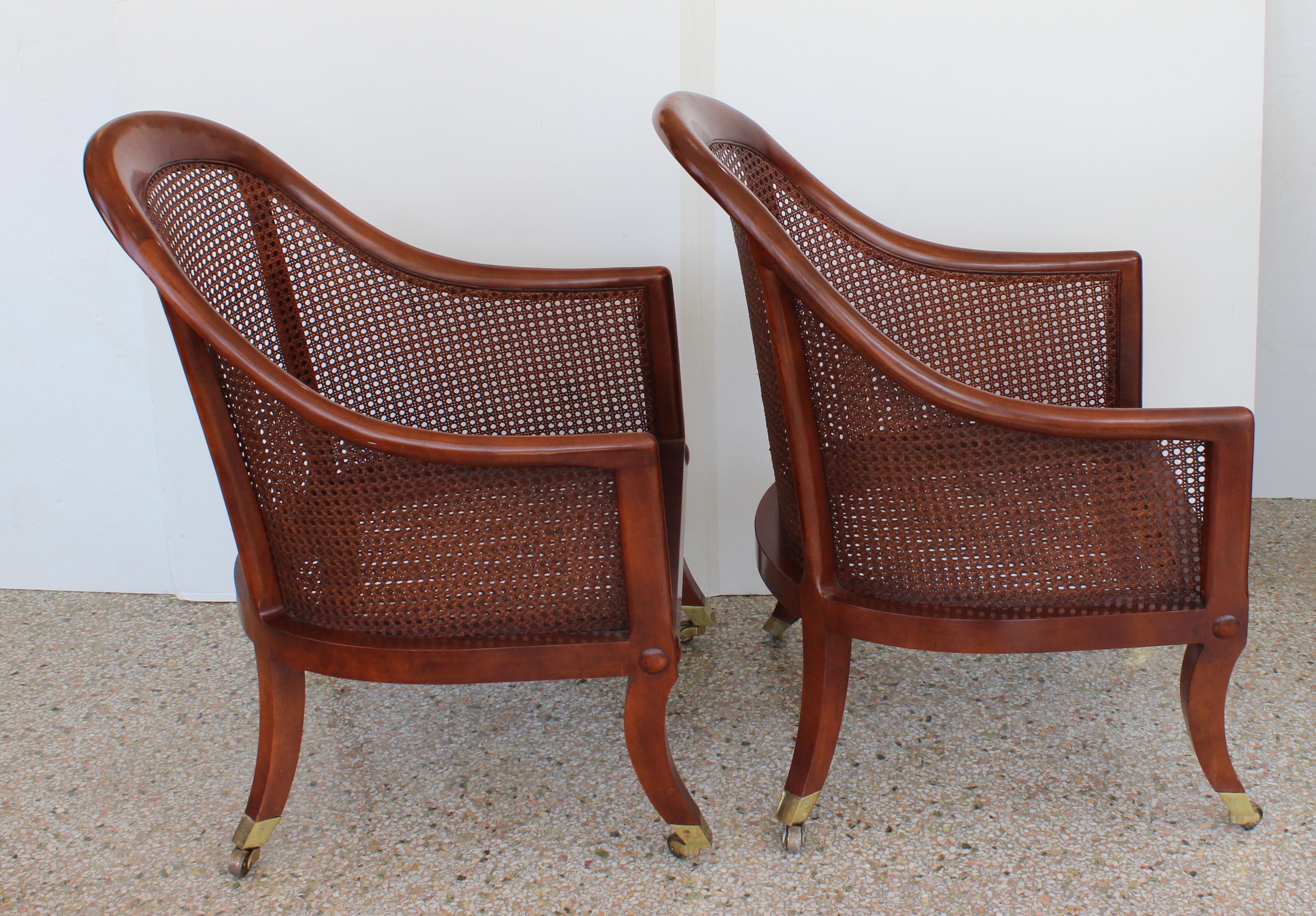 Pair of Regency Style Chairs by Baker For Sale 2