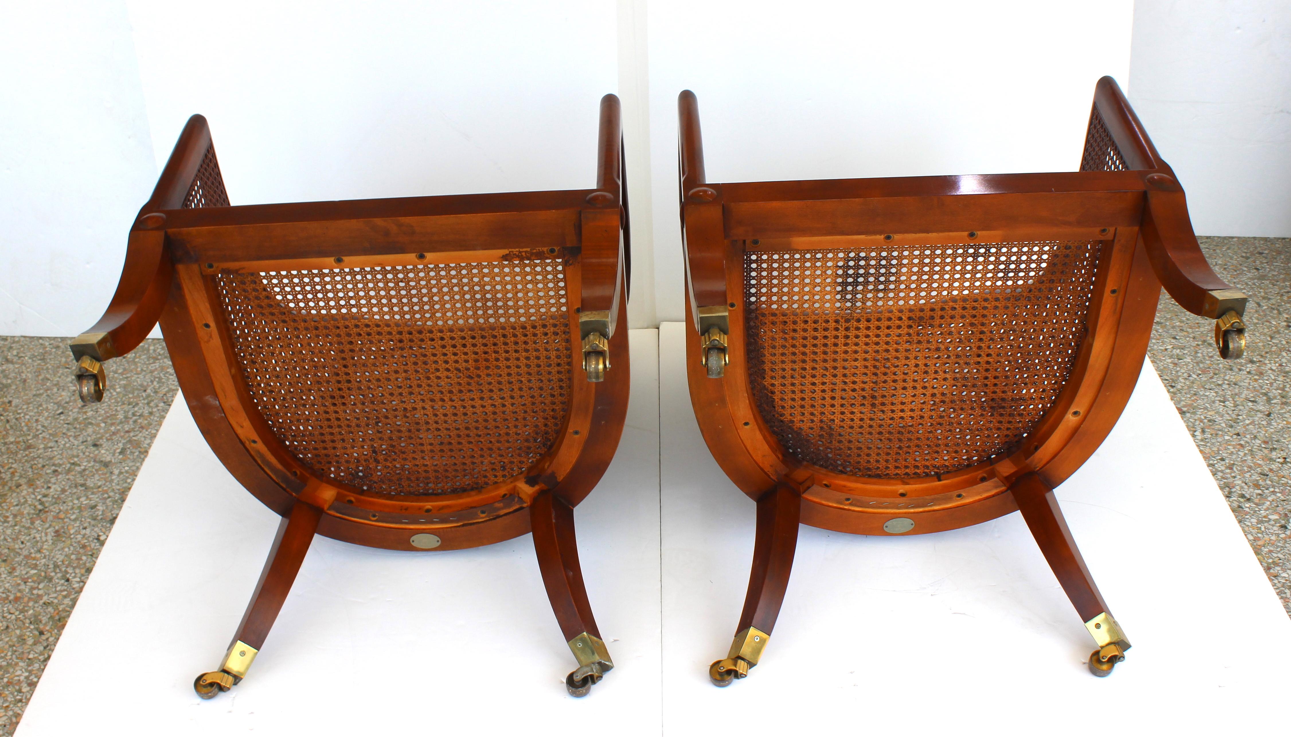 Pair of Regency Style Chairs by Baker For Sale 3