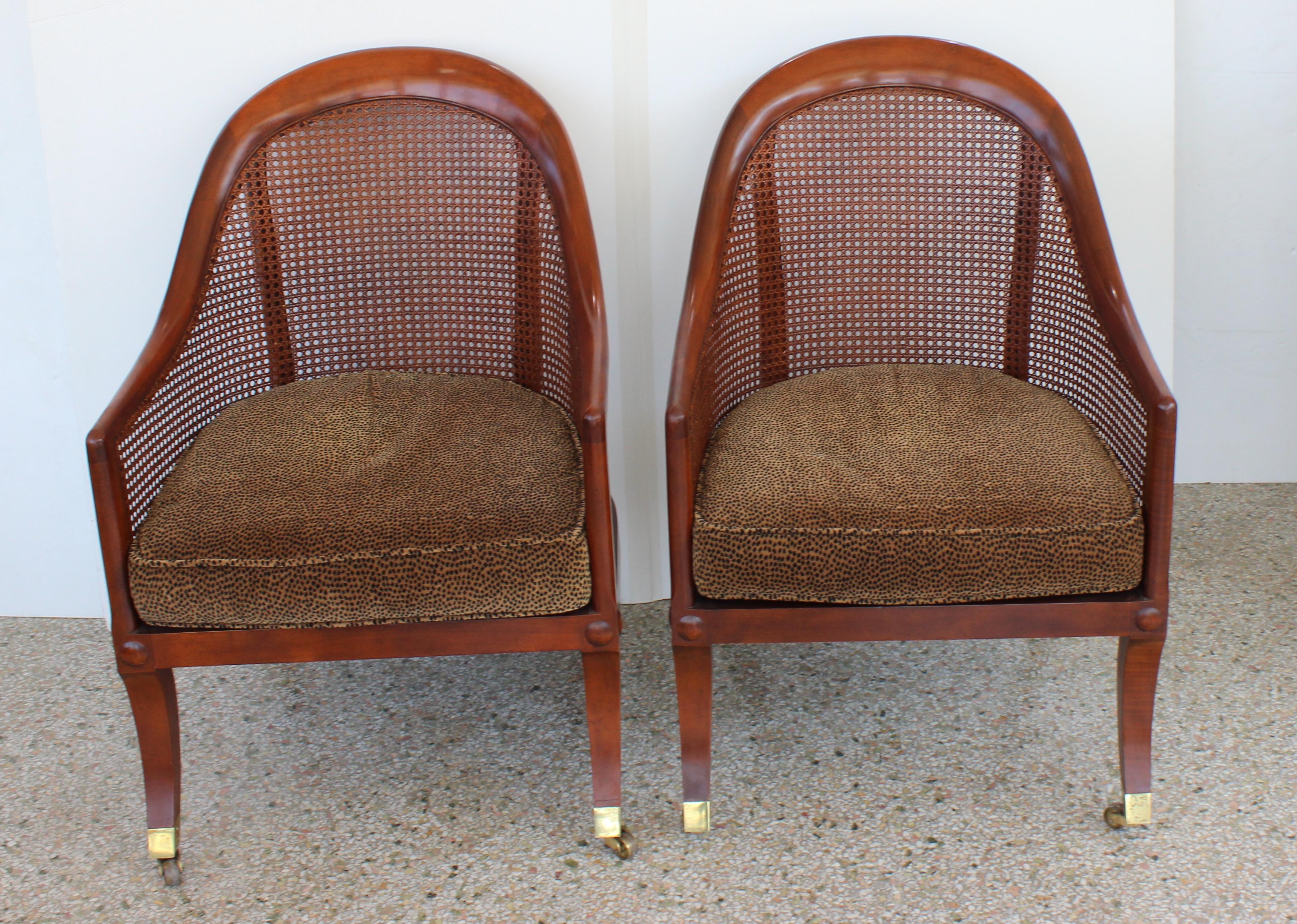 Hand-Crafted Pair of Regency Style Chairs by Baker For Sale