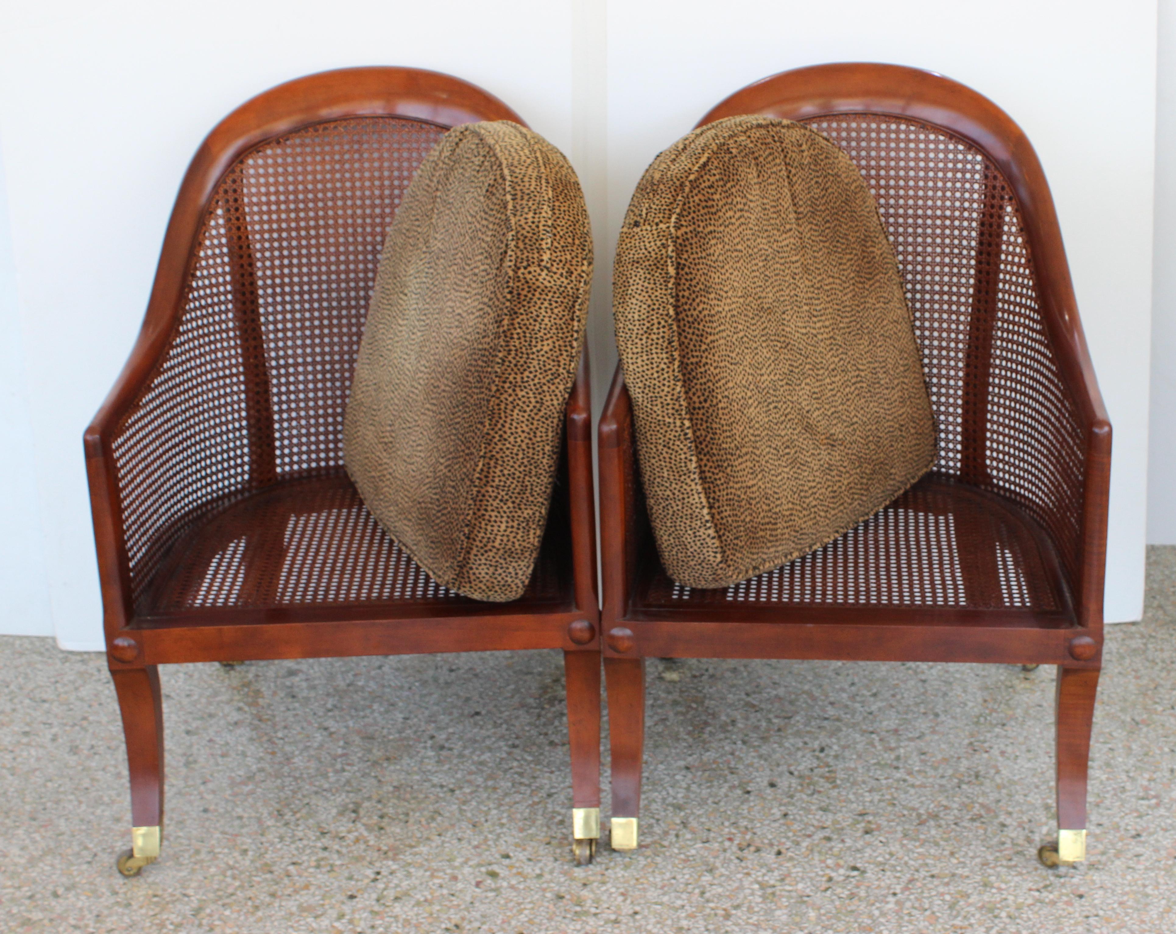 Pair of Regency Style Chairs by Baker In Good Condition For Sale In West Palm Beach, FL