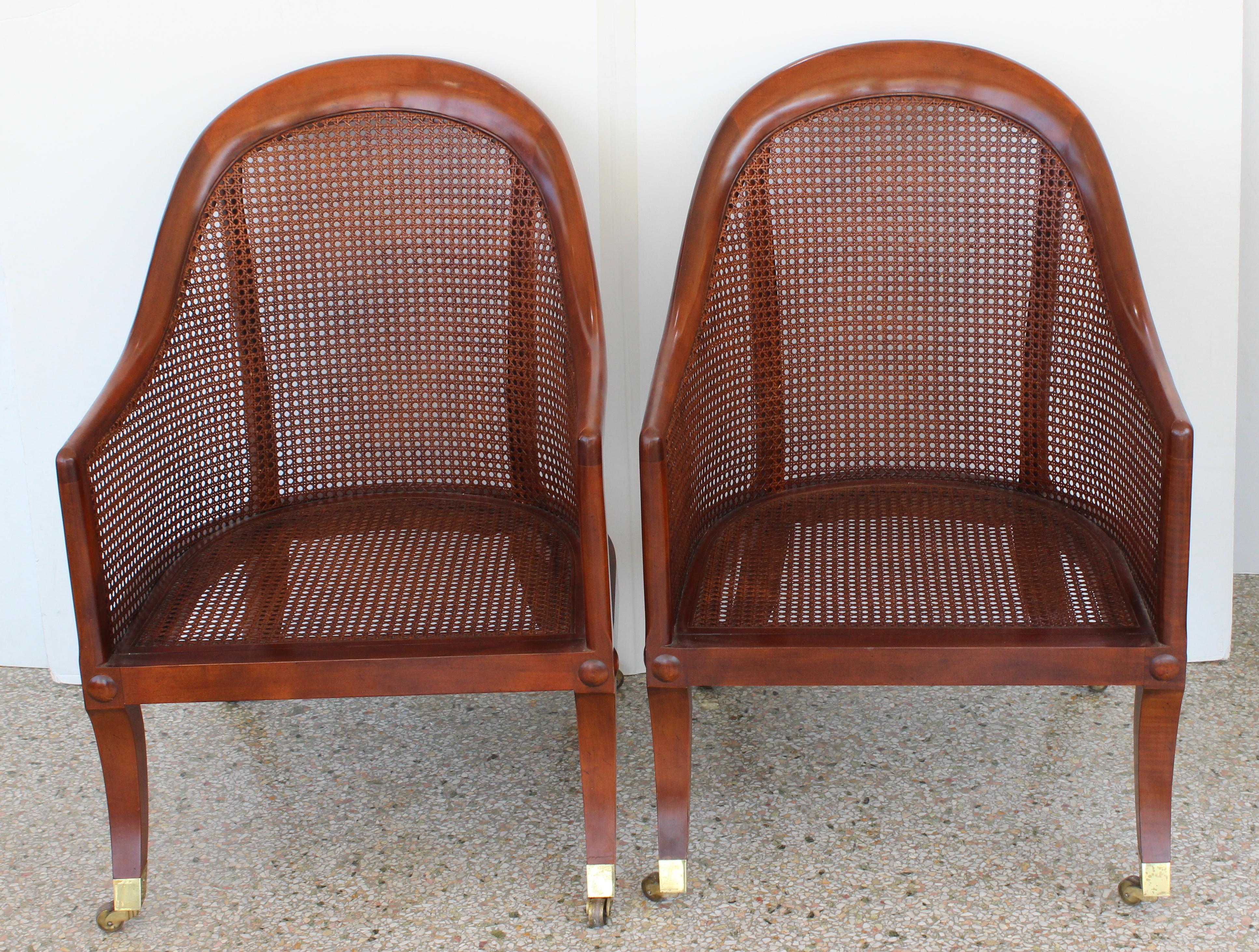20th Century Pair of Regency Style Chairs by Baker For Sale