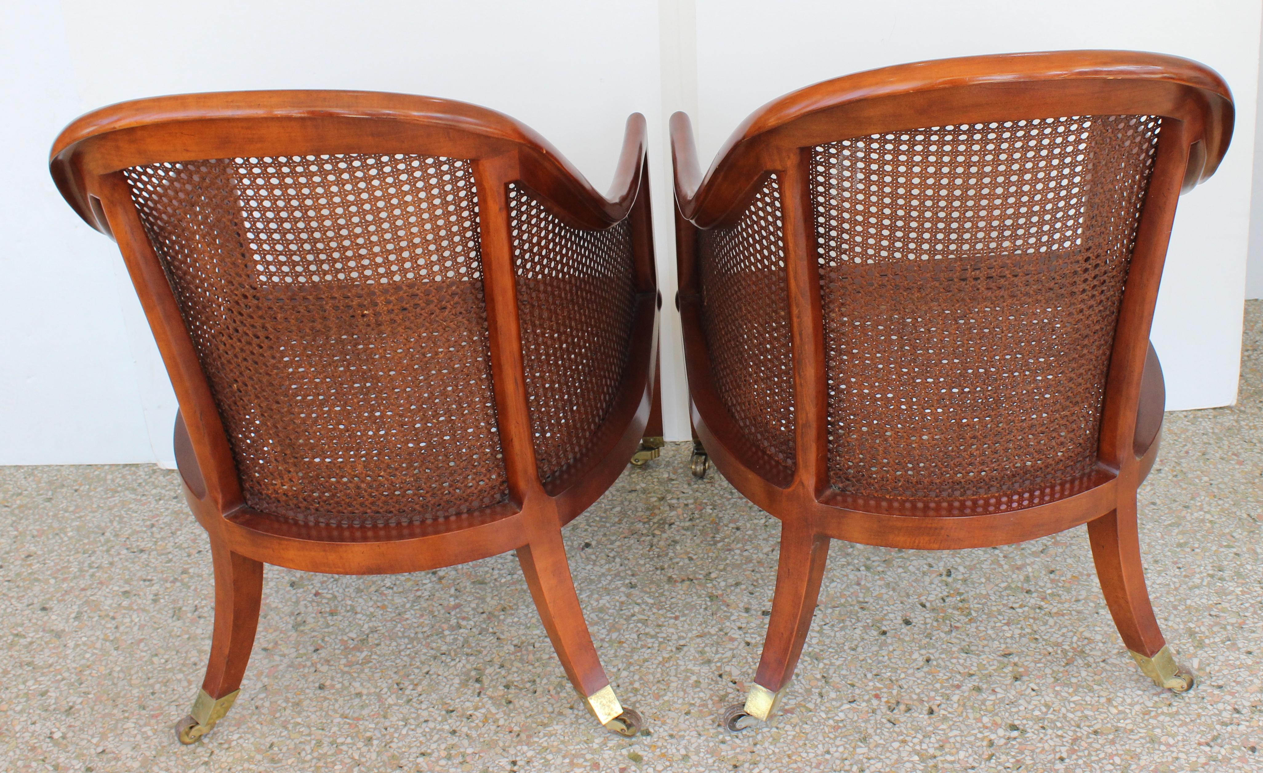 Pair of Regency Style Chairs by Baker For Sale 1