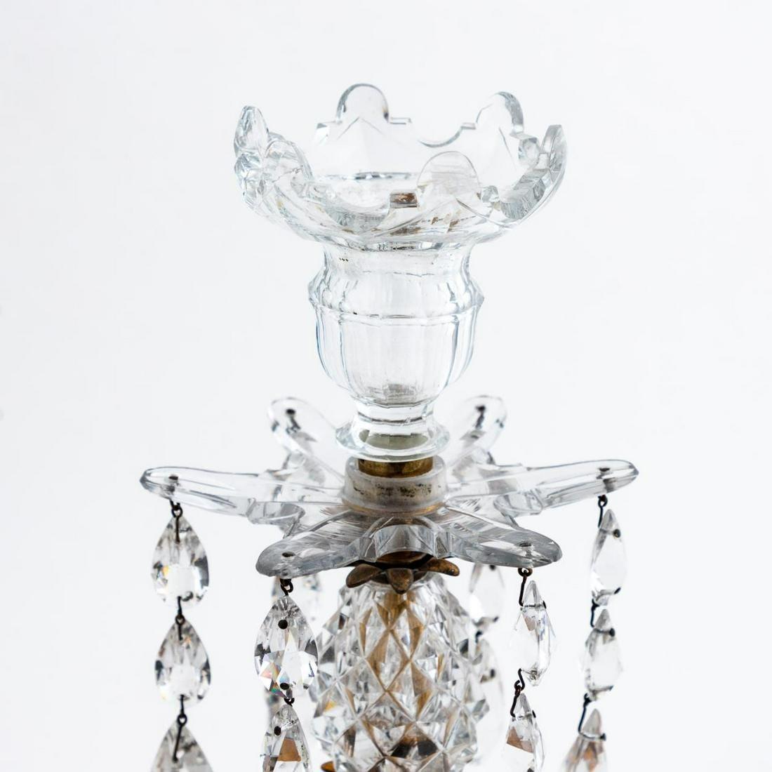 Pair of Regency style Cobalt Pineapple Candlesticks In Good Condition For Sale In Atlanta, GA