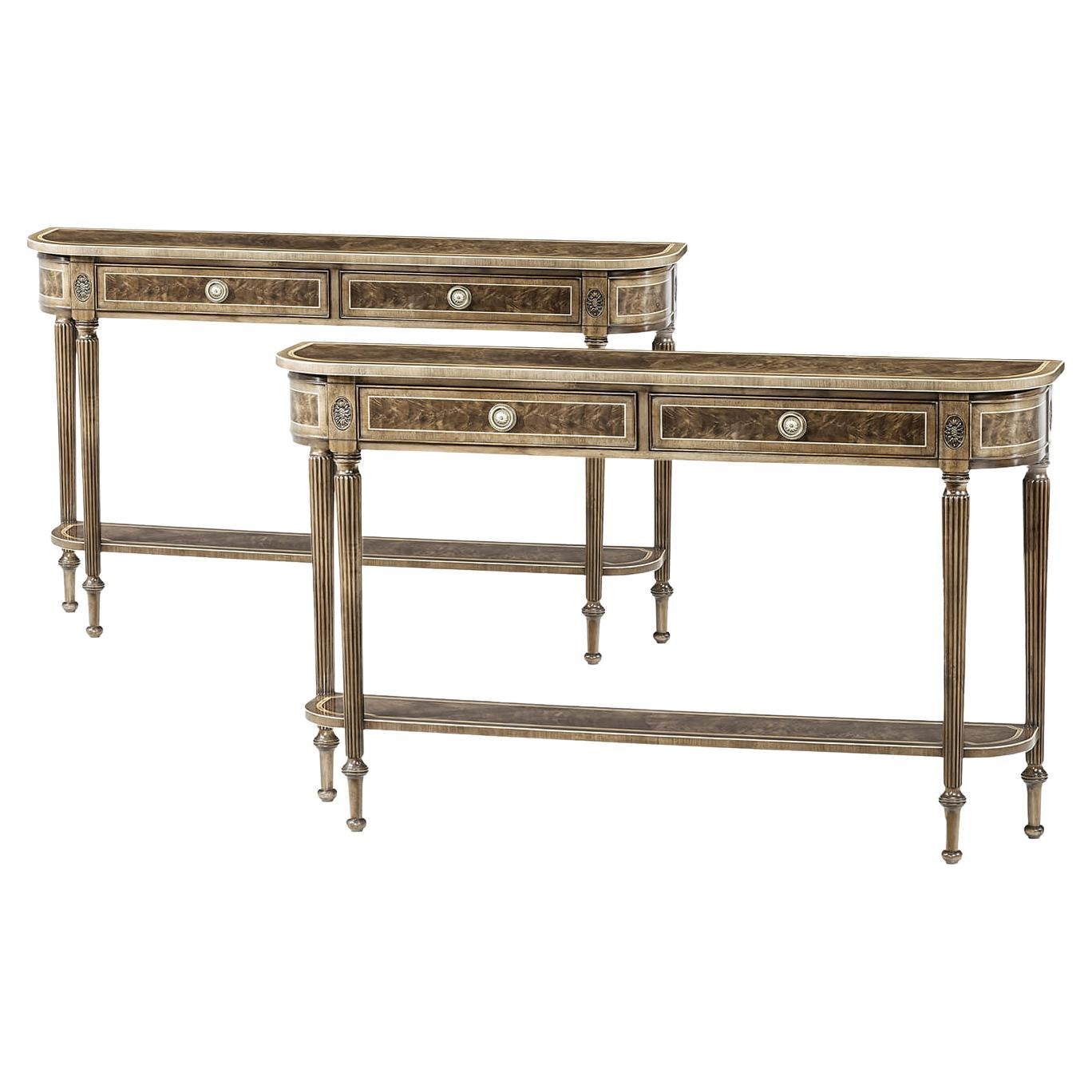 Pair of Regency Style Console Tables