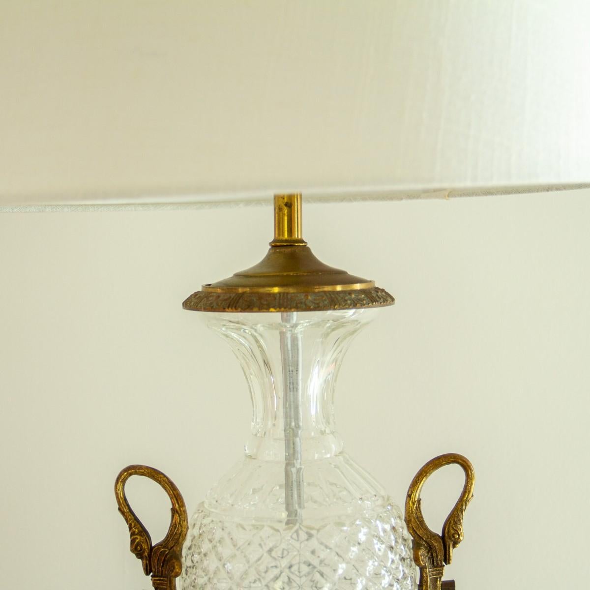 Pair of Regency Style Crystal Lamps, 1960s 4