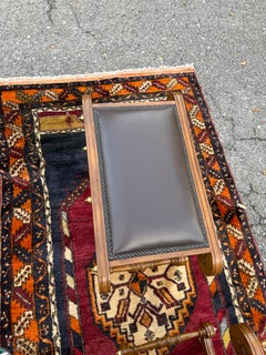 Pair of Regency Style Curved X-Base Stools with Gold Accents