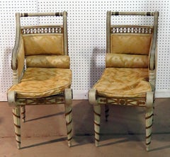 Pair of Diminutive Petite French Maison Jansen Style Louis XVI Recamier Chairs