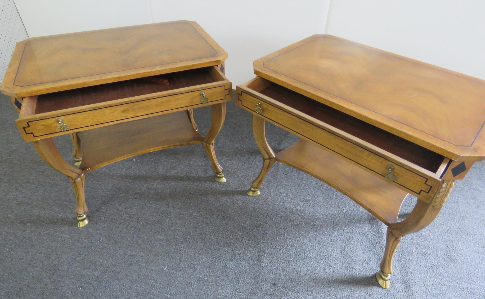 Wood Pair of Regency Style End Tables