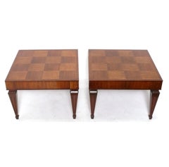 Coppia di tavolini o comodini inglesi in stile Regency