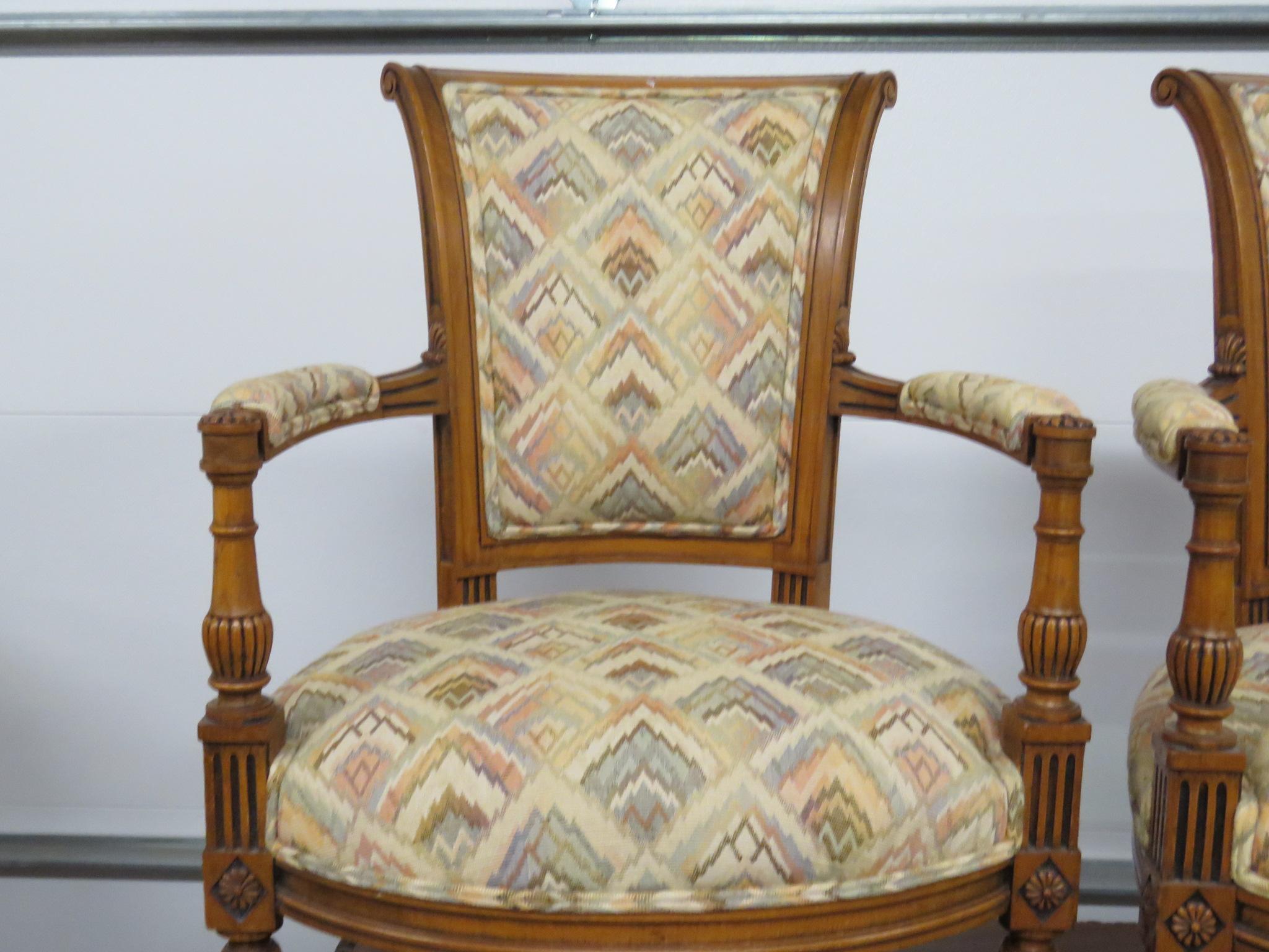 Pair of French Regency Style Fauteuils Armchairs  In Good Condition For Sale In Swedesboro, NJ