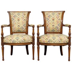 Pair of French Regency Style Fauteuils Armchairs 