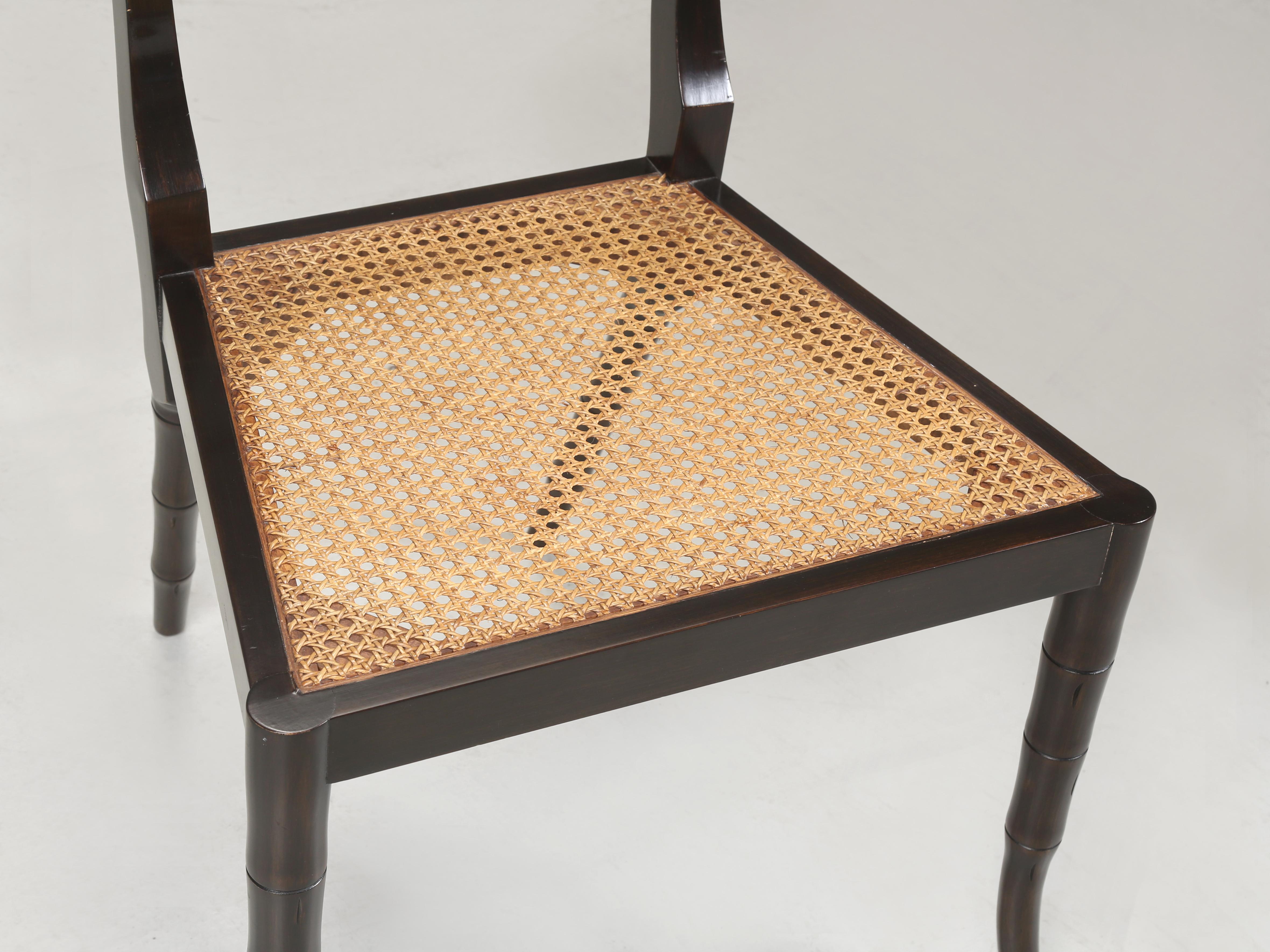 Pair of Regency Style Fret Chairs from Iatesta Studio Collection with Cushions For Sale 4