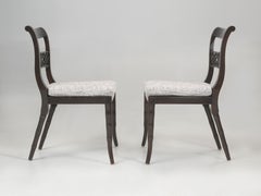 Pair of Regency Style Fret Chairs from Iatesta Studio Collection with Cushions