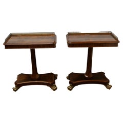 Pair of Regency Style Galleried Lamp or Side Tables