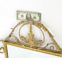 Pareja de espejos de pared rectangulares de metal dorado estilo Regencia ¡Menta!