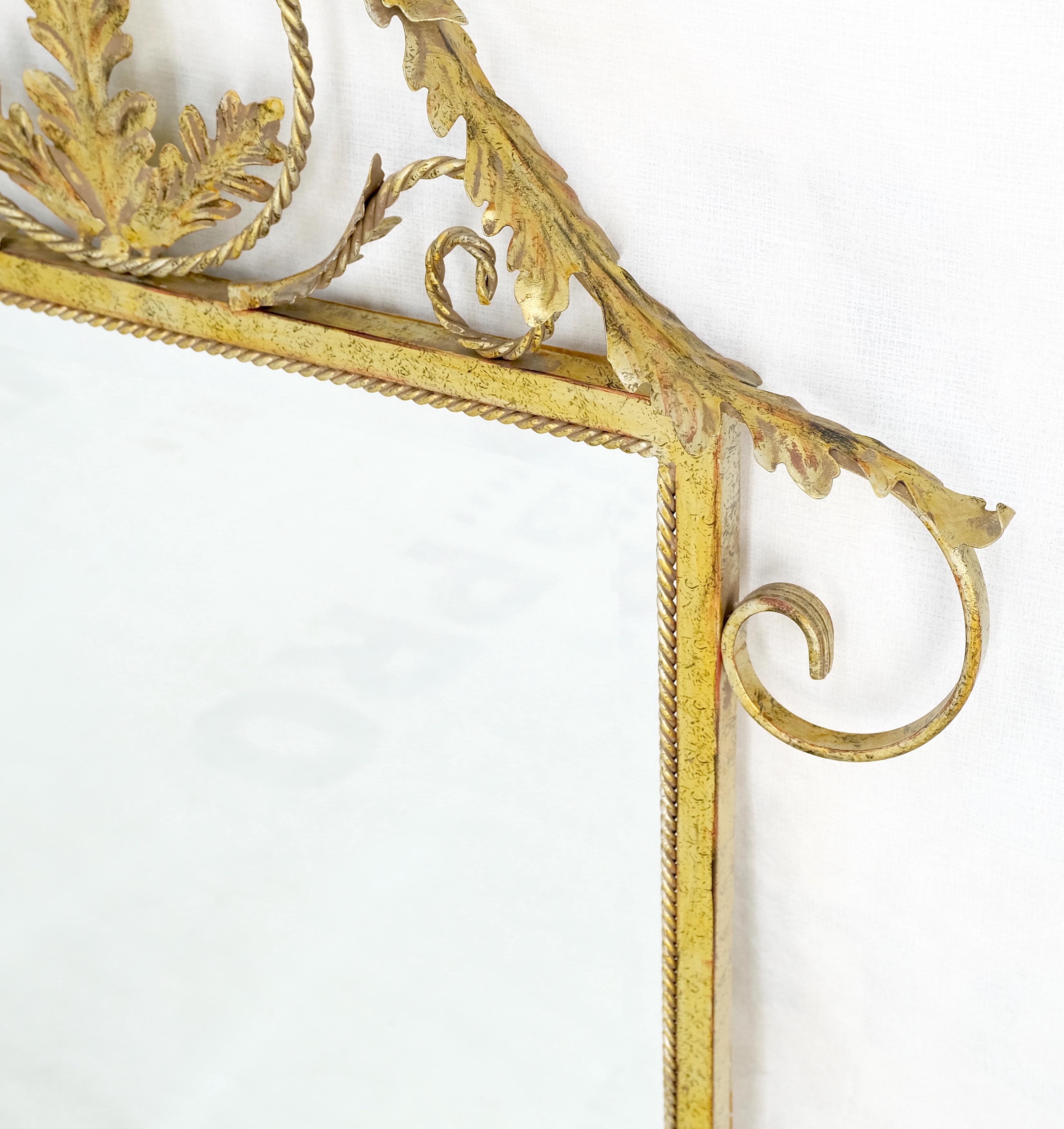 Pair of Regency Style Gilt Metal Rectangle Wall Mirrors Mint! In Good Condition For Sale In Rockaway, NJ