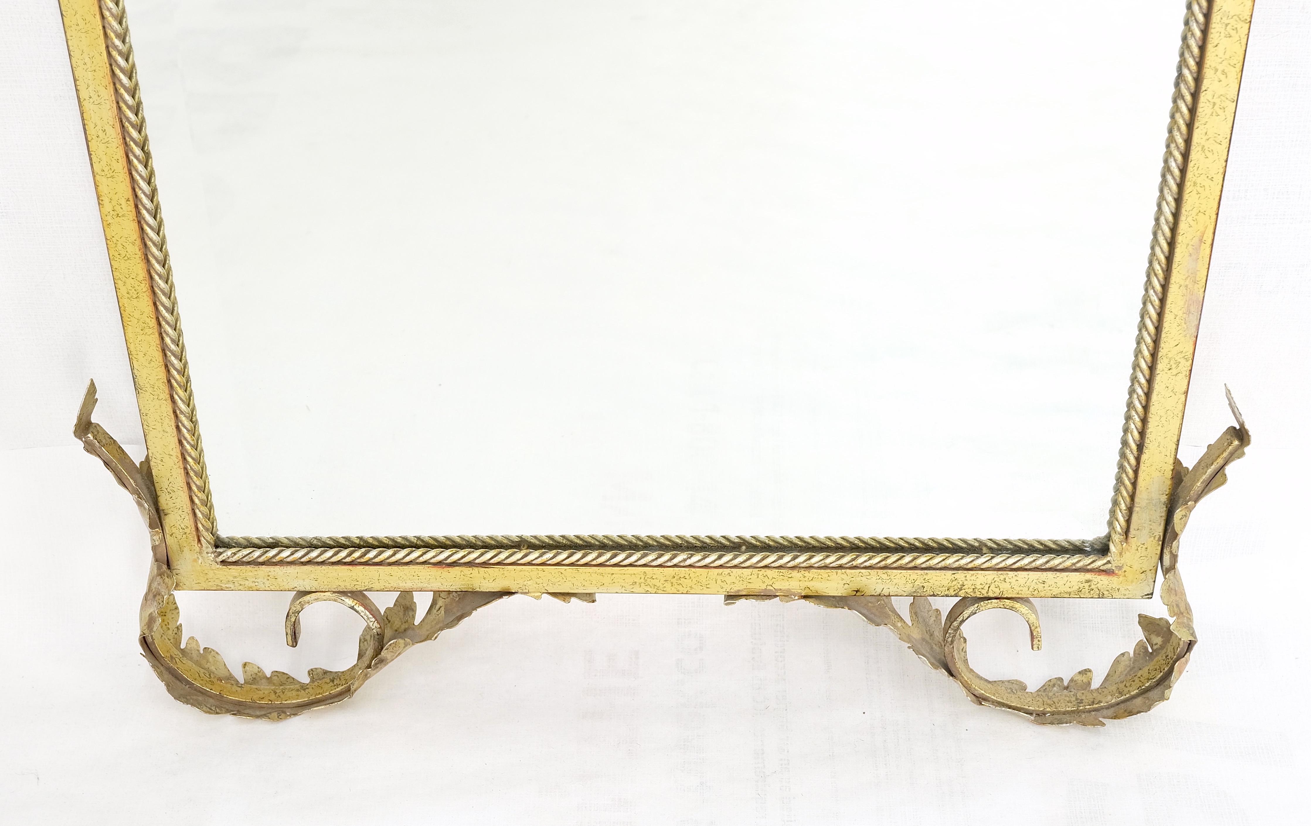 Pair of Regency Style Gilt Metal Rectangle Wall Mirrors Mint! For Sale 2