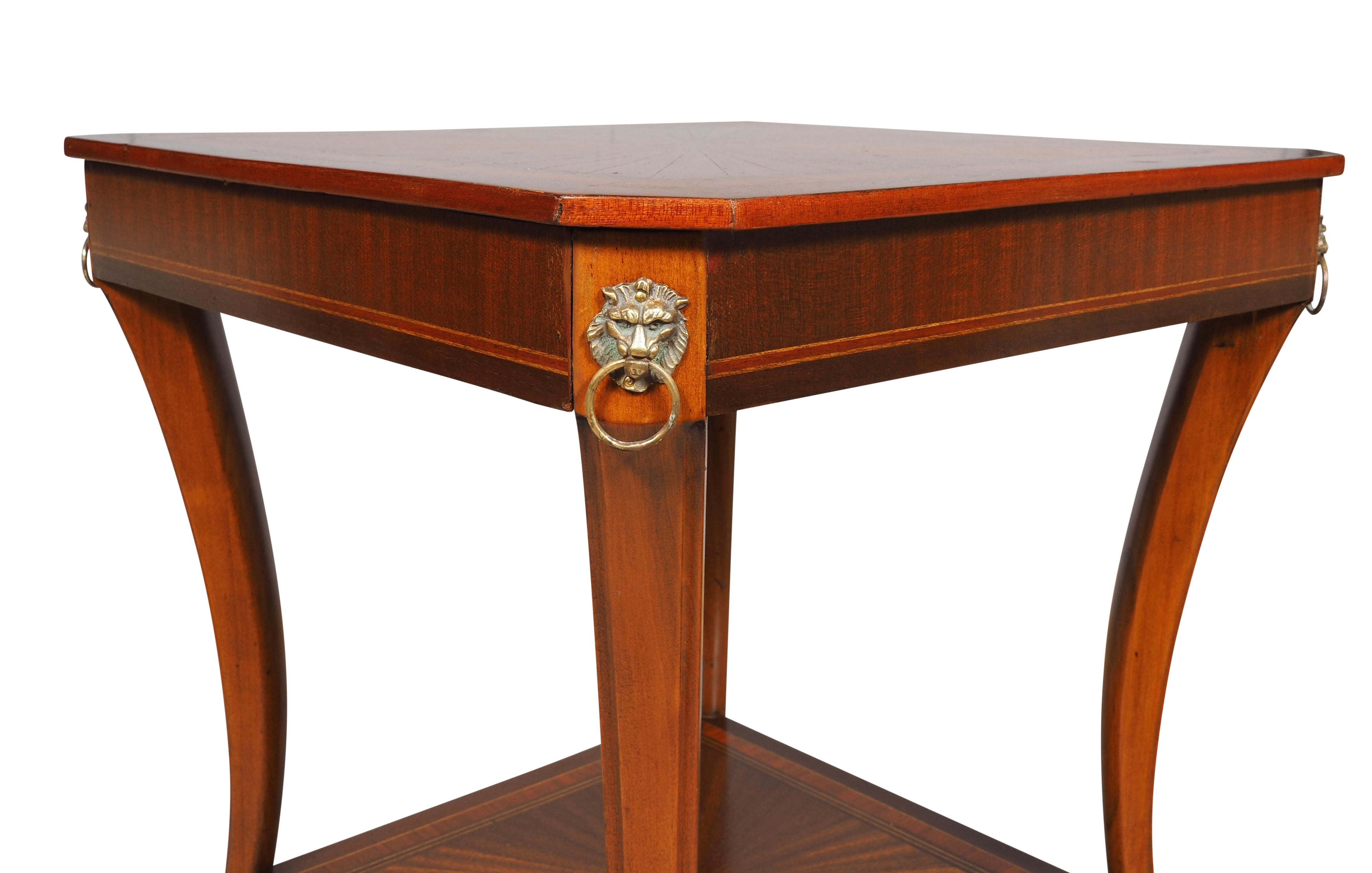 Pair Of Regency Style Inlaid Mahogany Side Tables 9