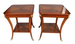 Pair Of Regency Style Inlaid Mahogany Side Tables