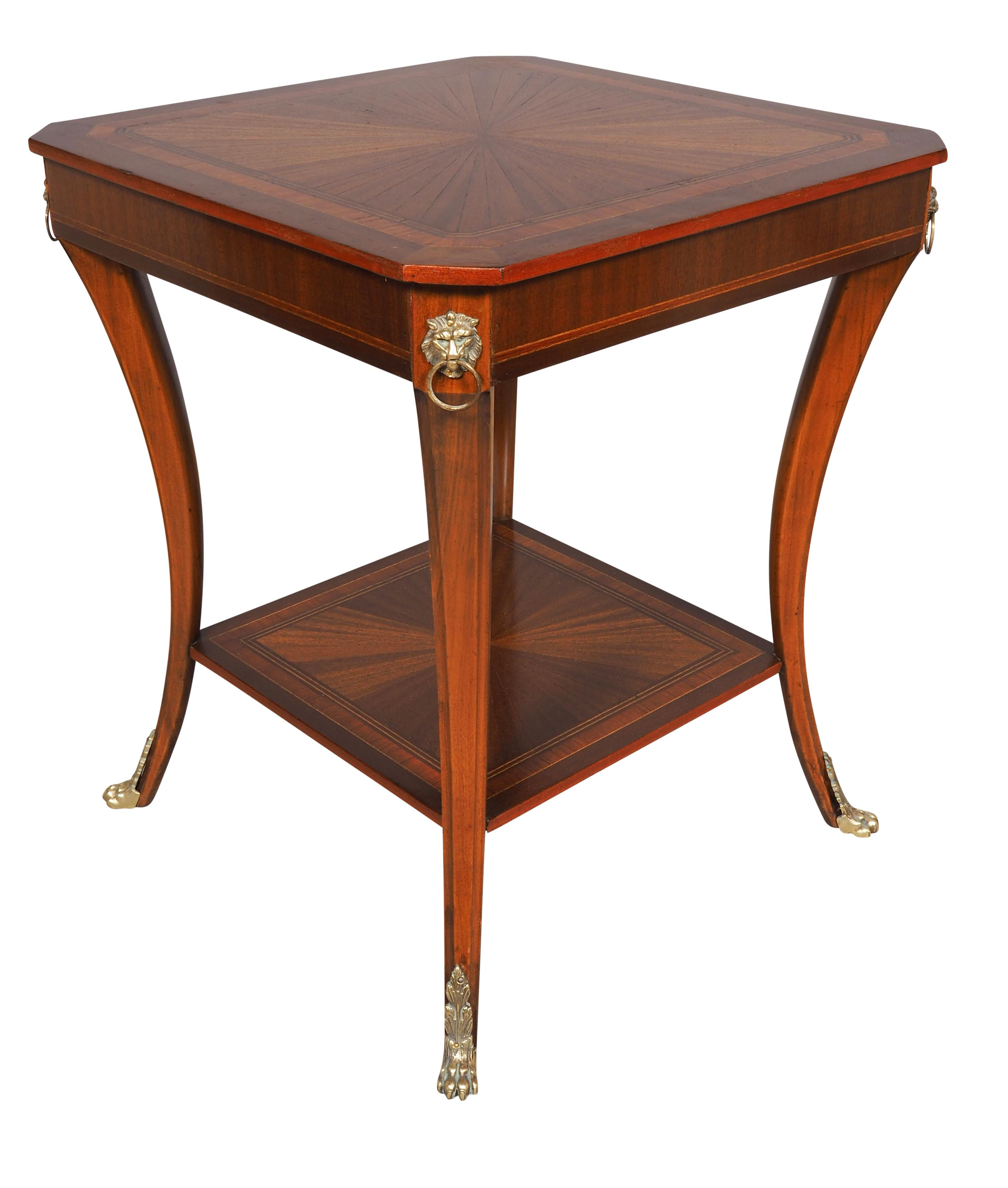 Pair Of Regency Style Inlaid Mahogany Side Tables 1