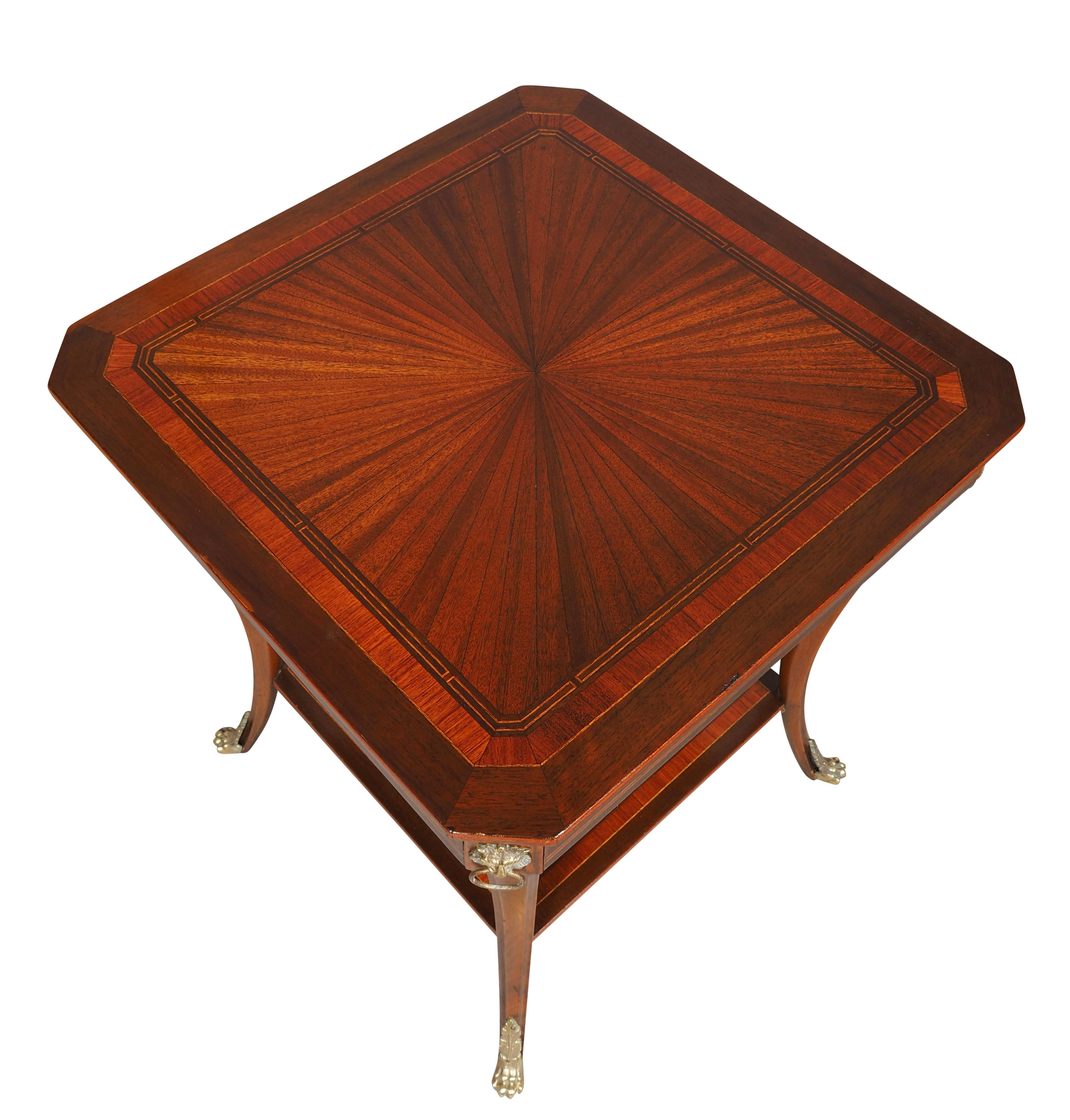 Pair Of Regency Style Inlaid Mahogany Side Tables 2