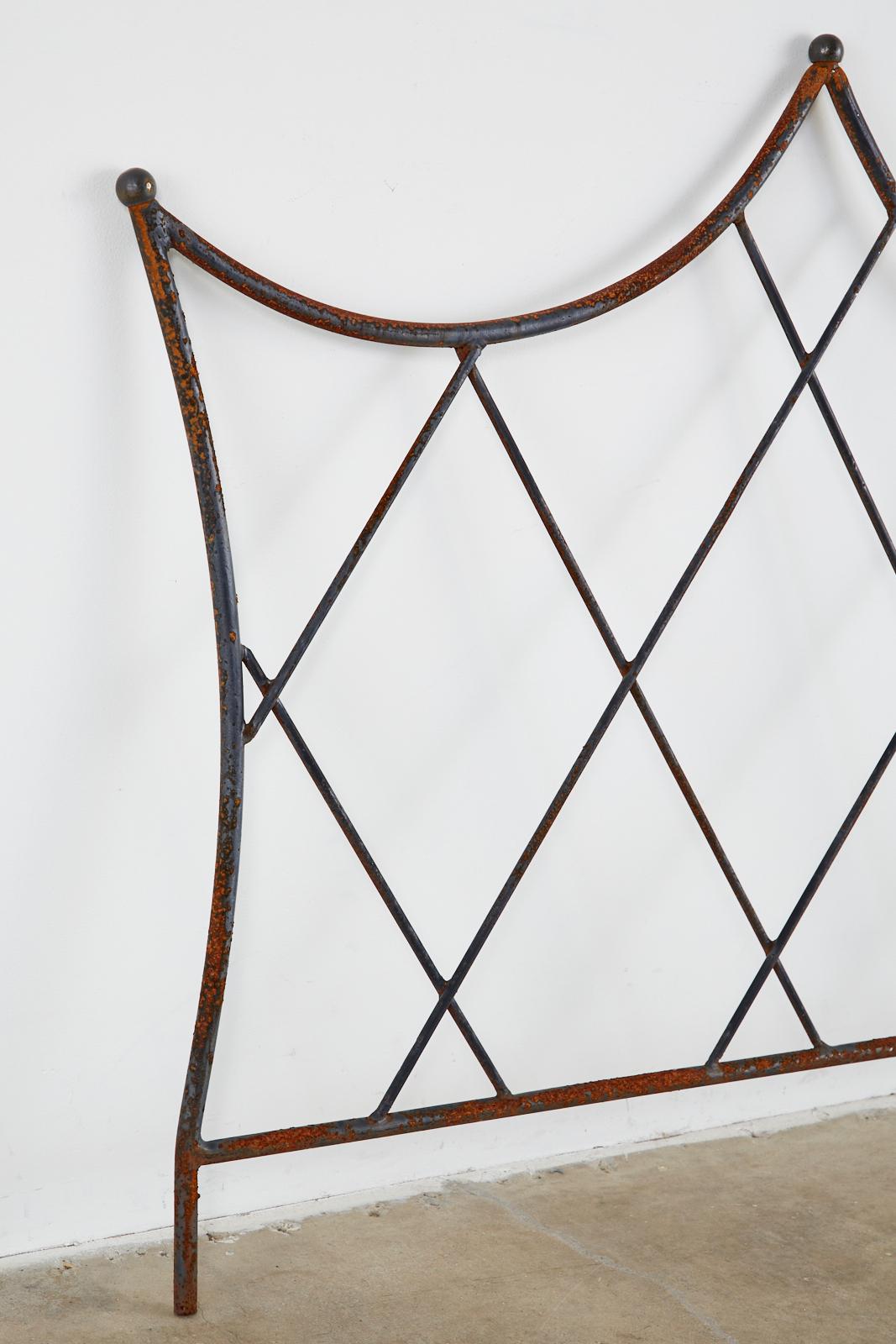 Pair of Midcentury Iron and Bronze Headboards For Sale 3