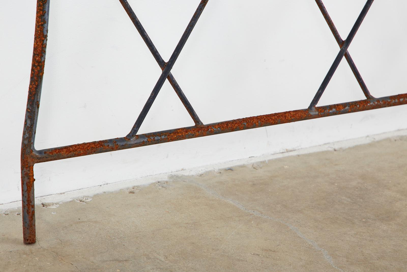 Pair of Midcentury Iron and Bronze Headboards For Sale 4