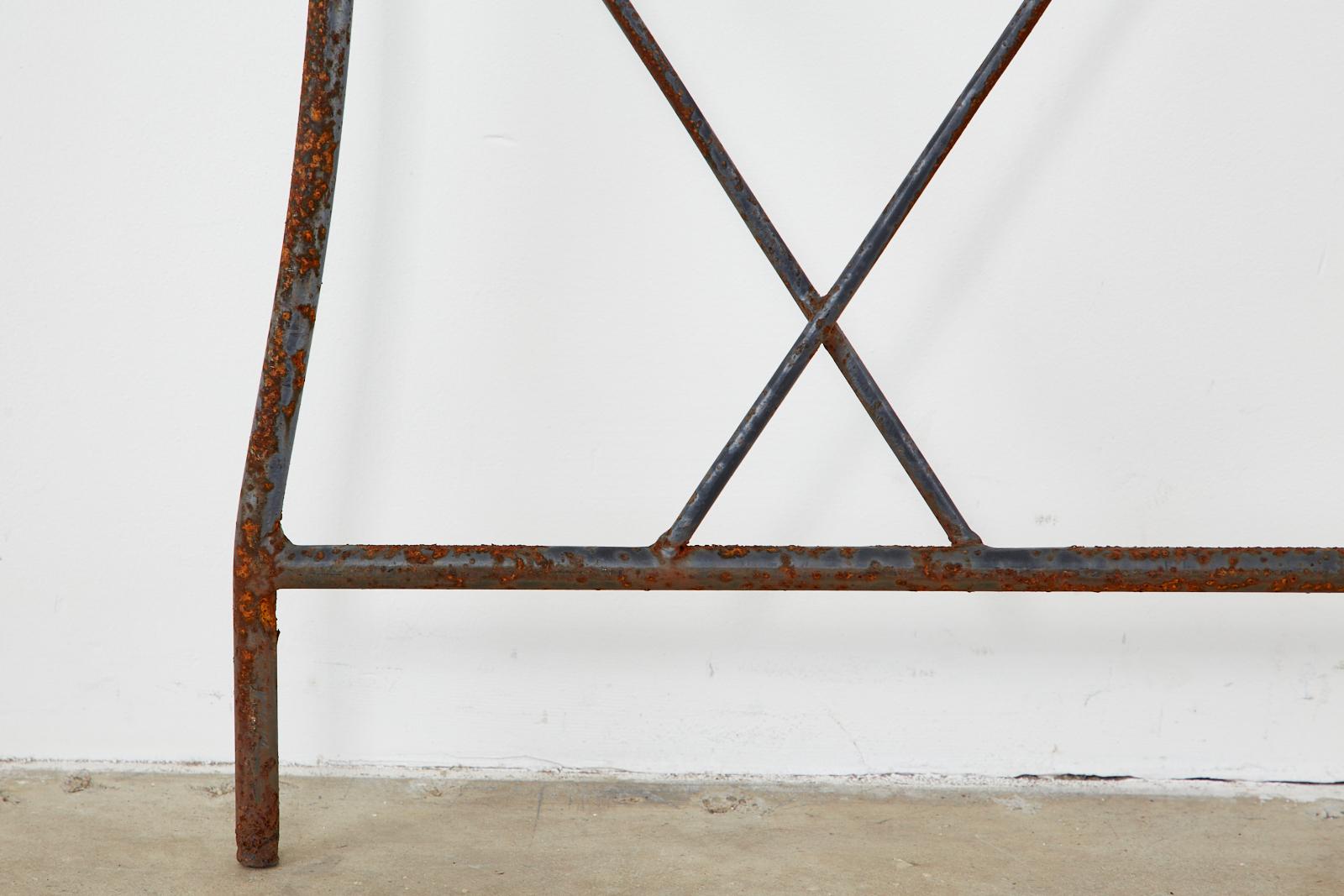 Pair of Midcentury Iron and Bronze Headboards For Sale 1