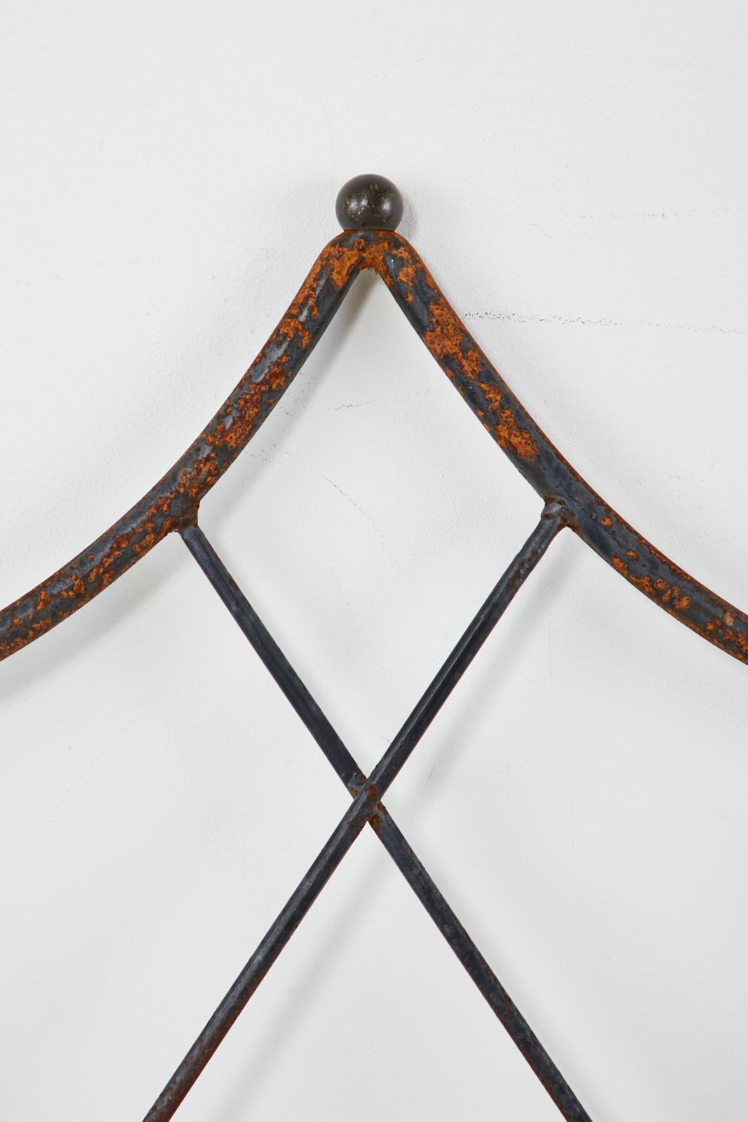Pair of Midcentury Iron and Bronze Headboards For Sale 2