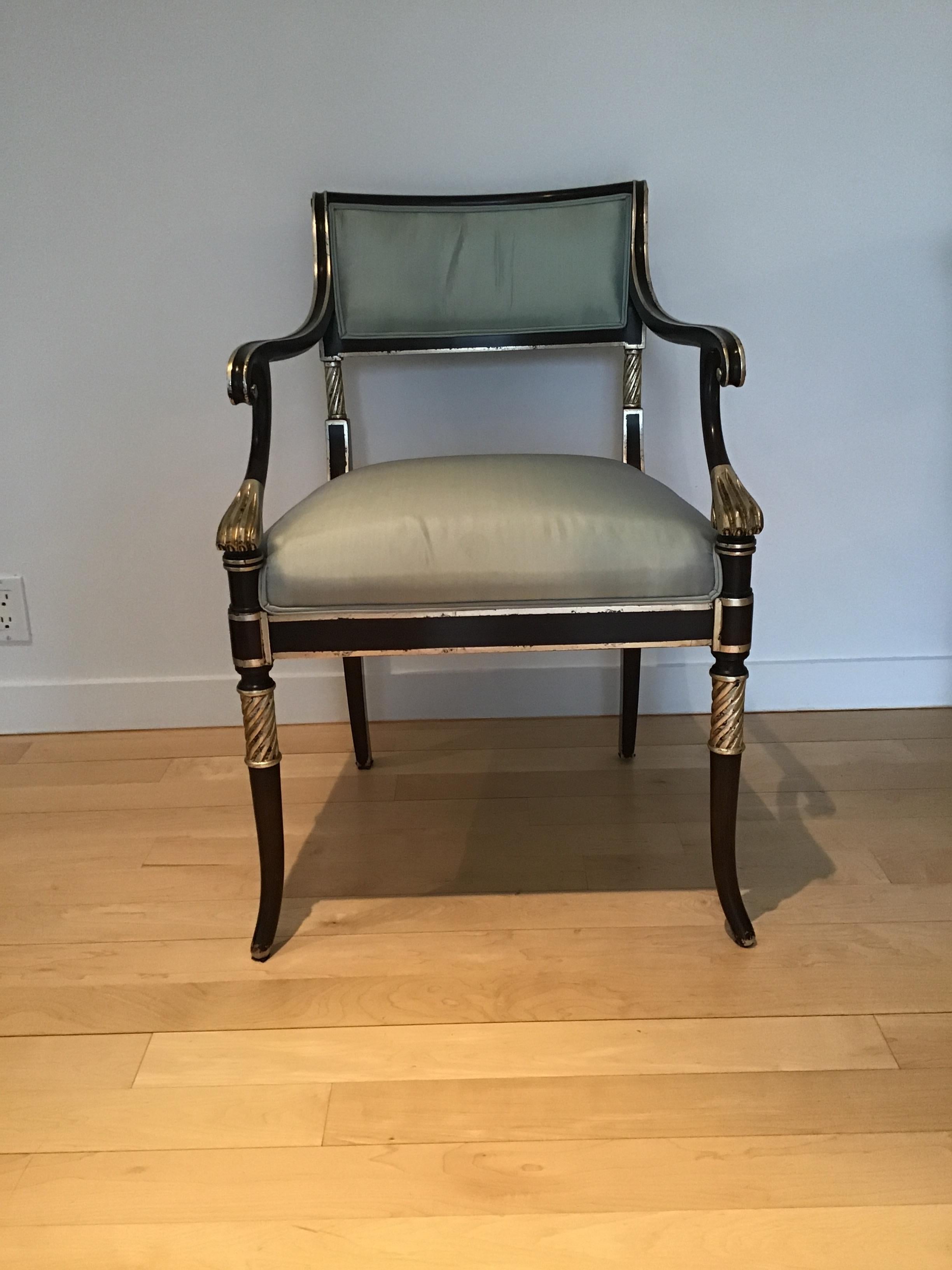 Pair of Regency Style Karges Armchairs In Good Condition In Tarrytown, NY