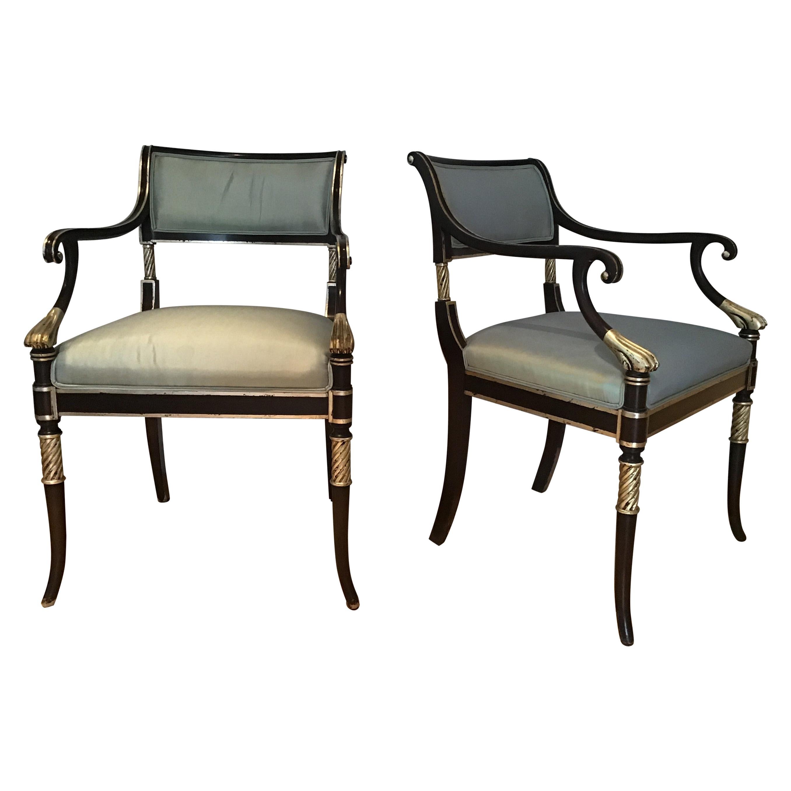 Pair of Regency Style Karges Armchairs