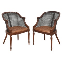 Paire de fauteuils Bergère en acajou de style Régence