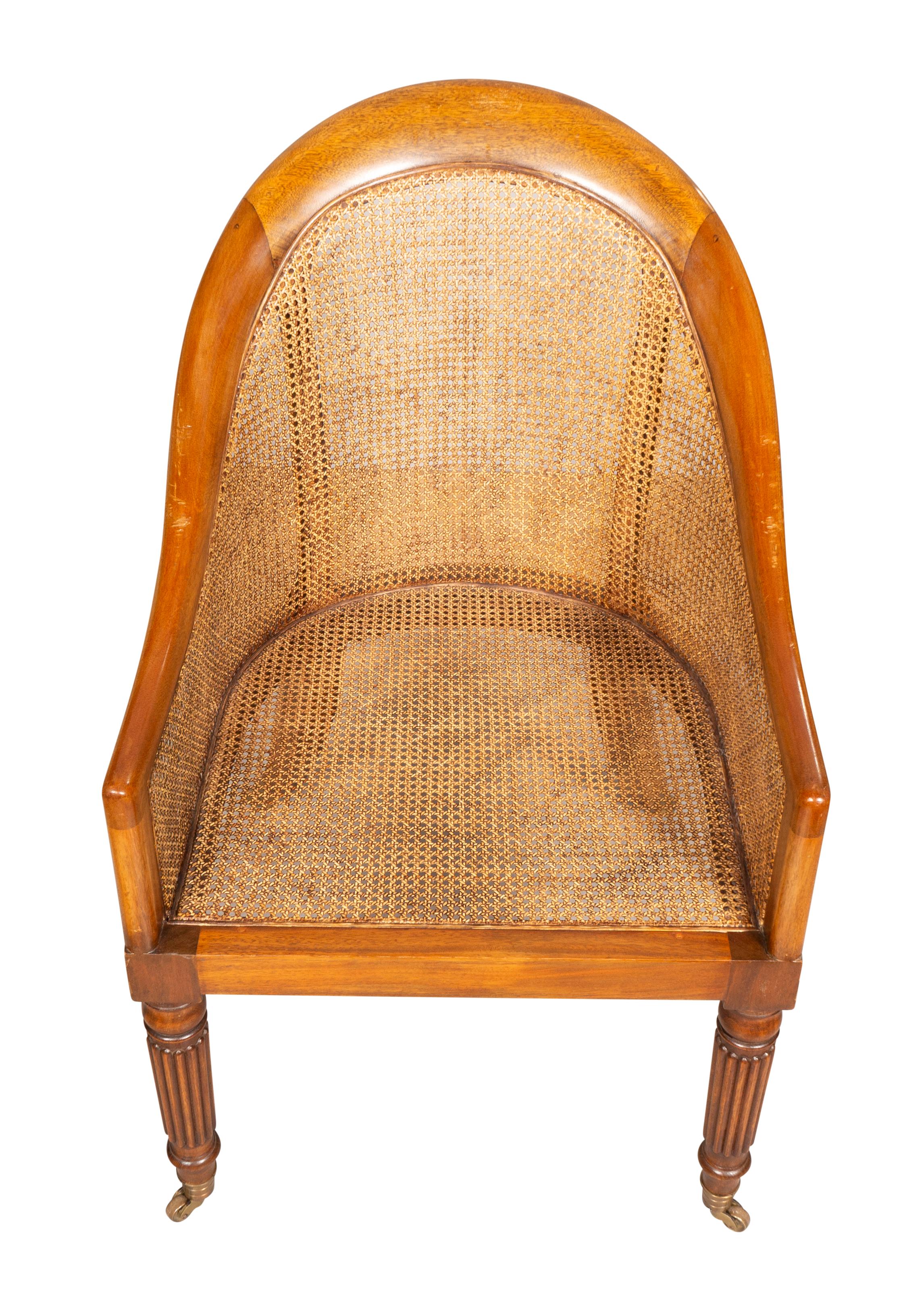Pair Of Regency Style Mahogany Caned Tub Chairs 5