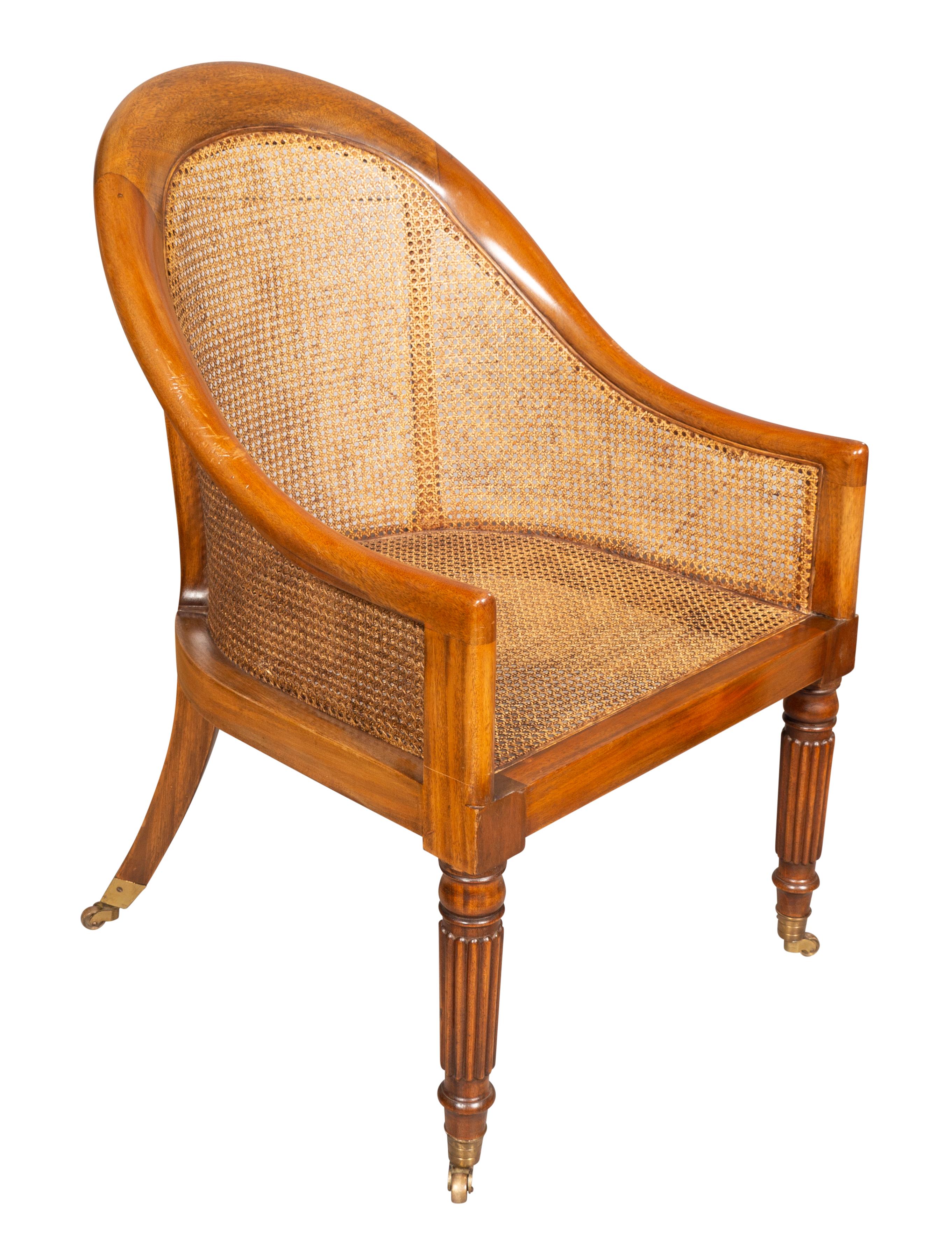 Pair Of Regency Style Mahogany Caned Tub Chairs 6