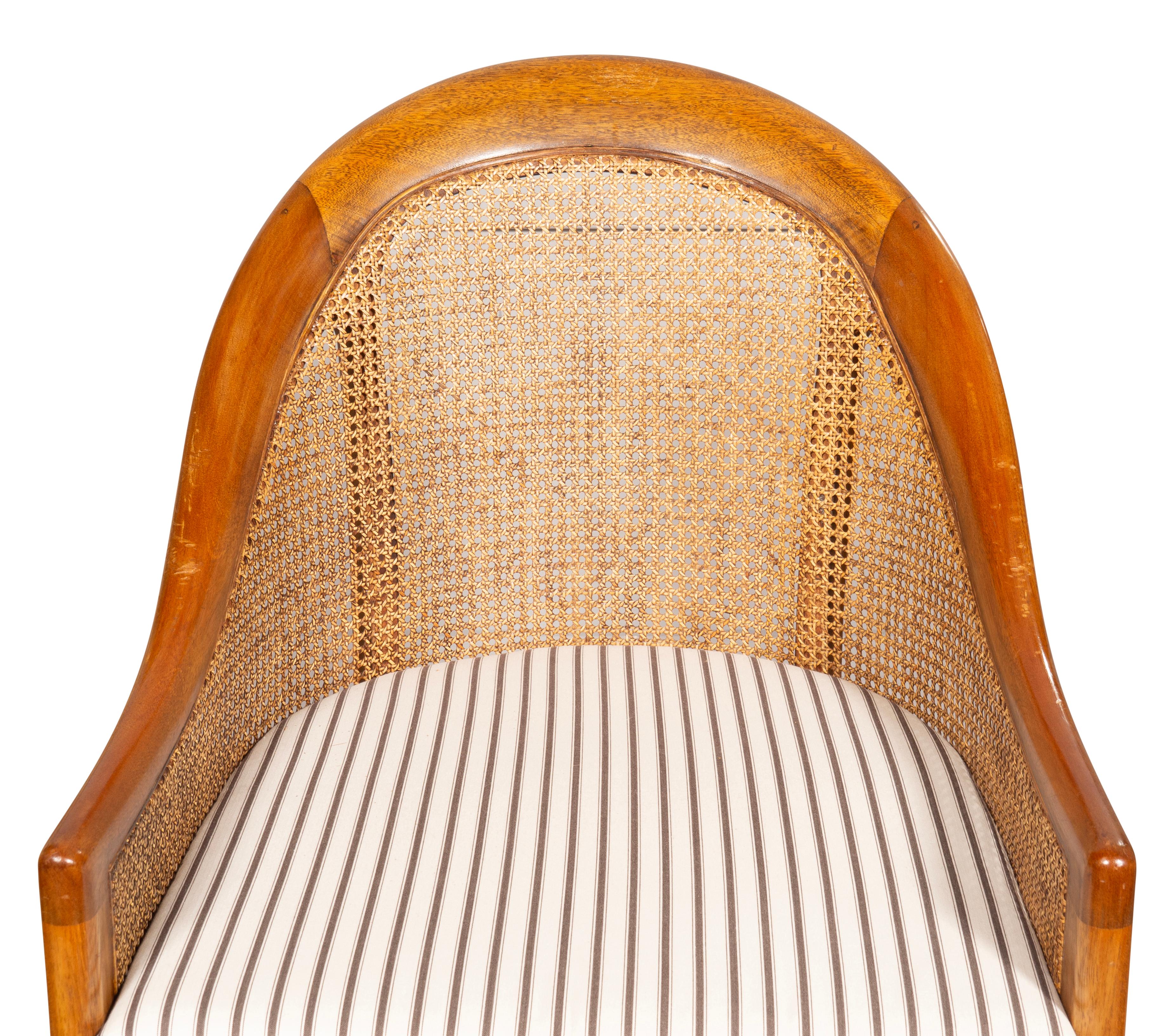 Pair Of Regency Style Mahogany Caned Tub Chairs 9