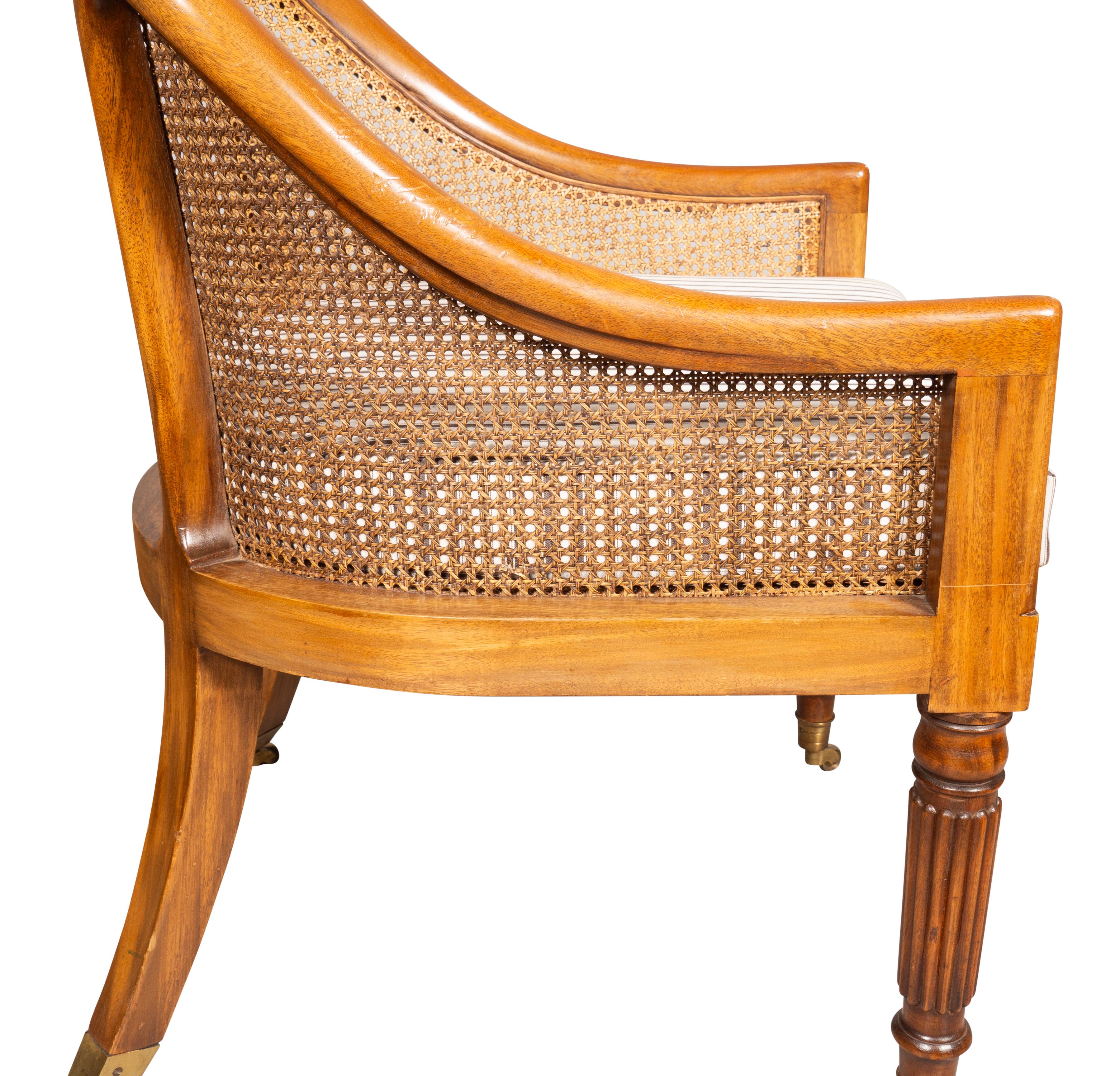 Pair Of Regency Style Mahogany Caned Tub Chairs 10