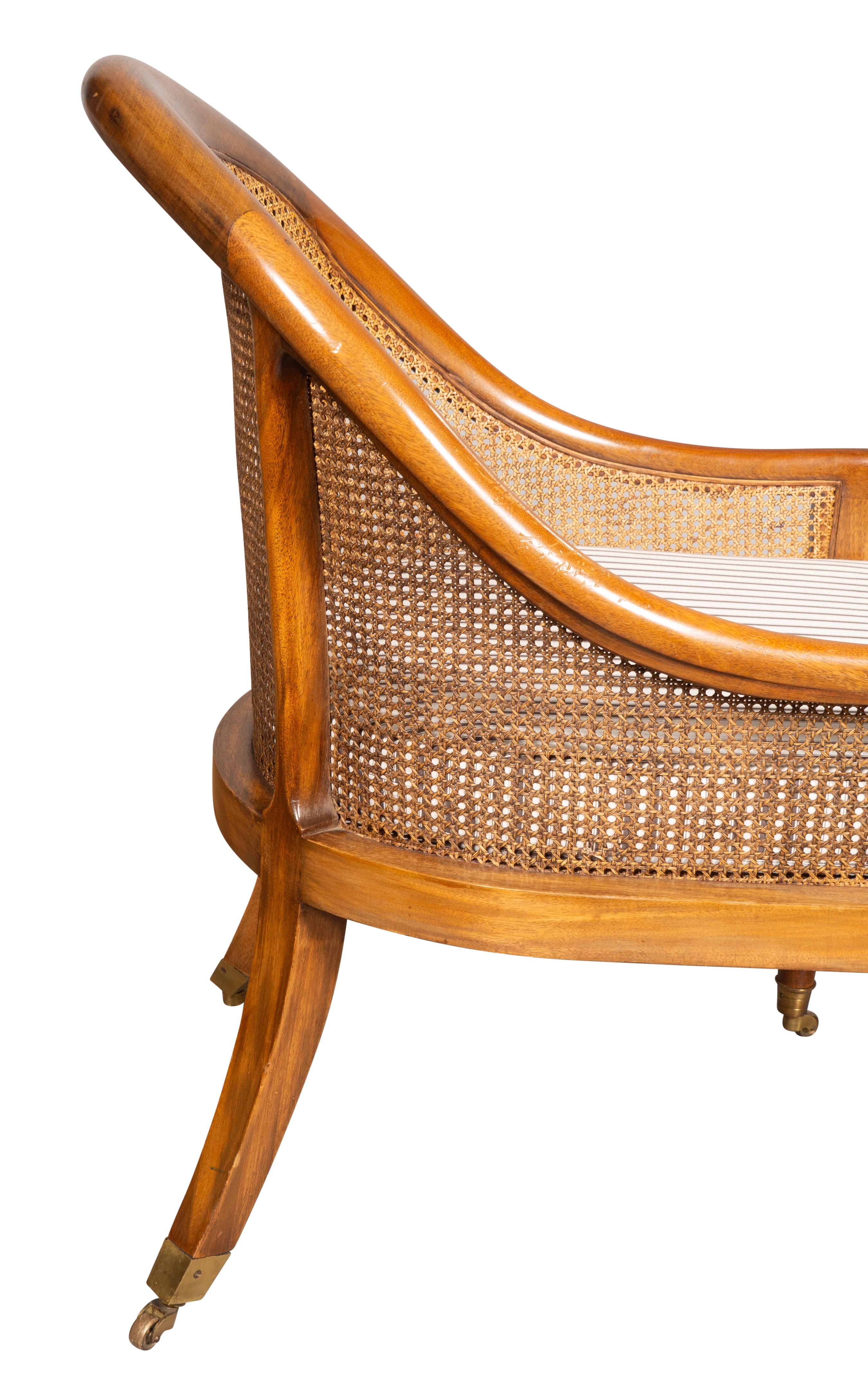 Pair Of Regency Style Mahogany Caned Tub Chairs 11