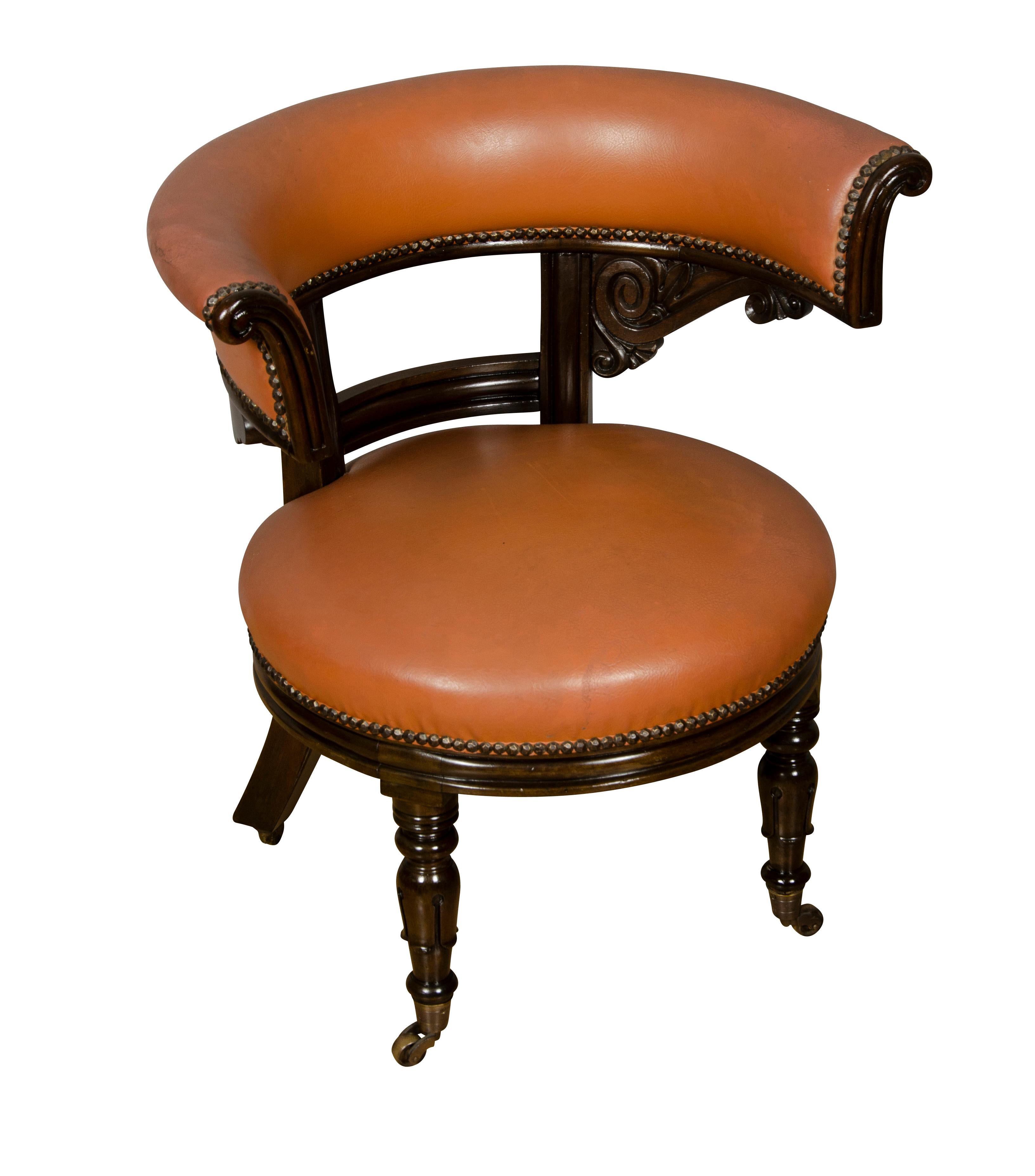Pair of Regency Style Mahogany Chairs In Good Condition For Sale In Essex, MA