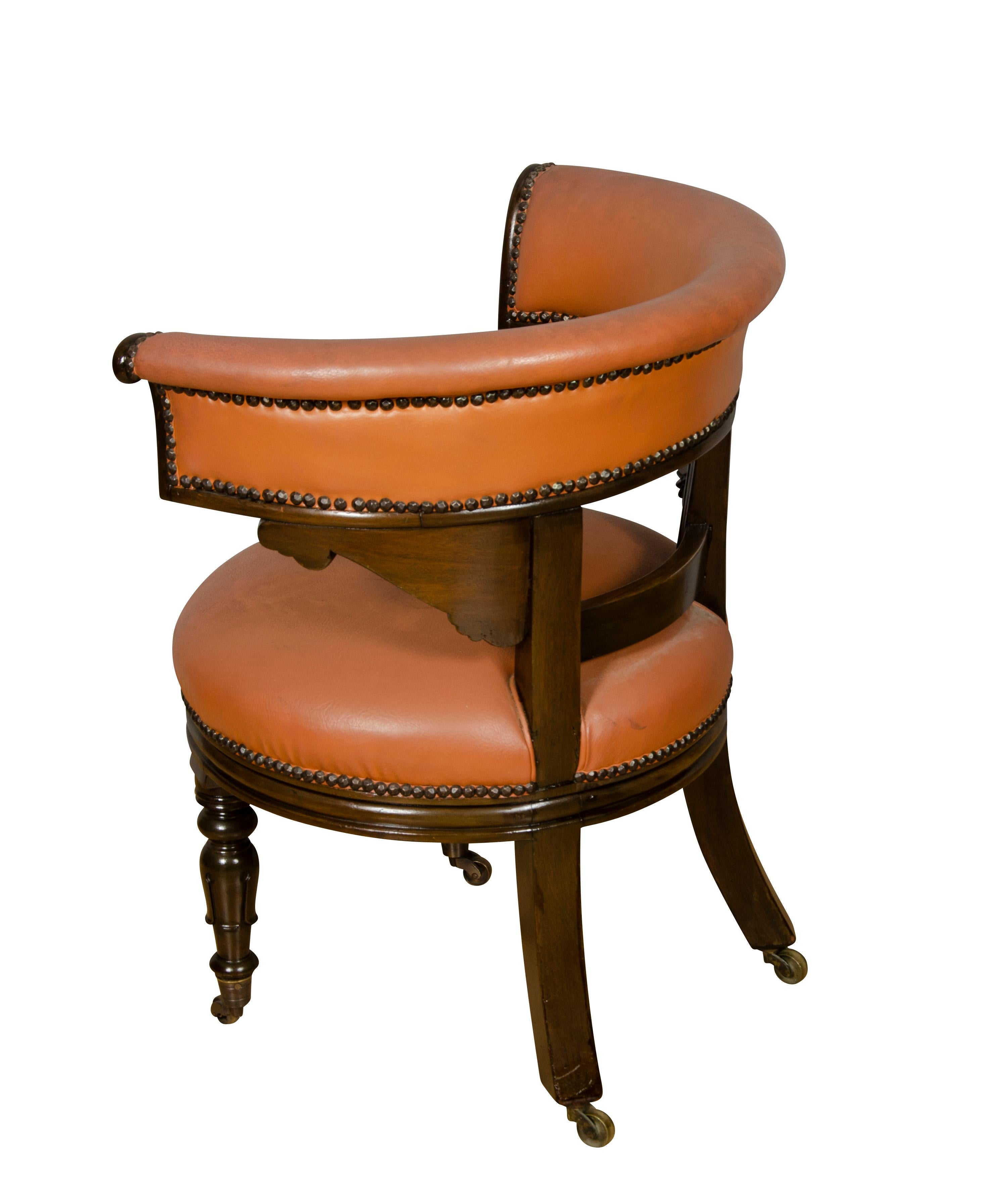 Pair of Regency Style Mahogany Chairs For Sale 4