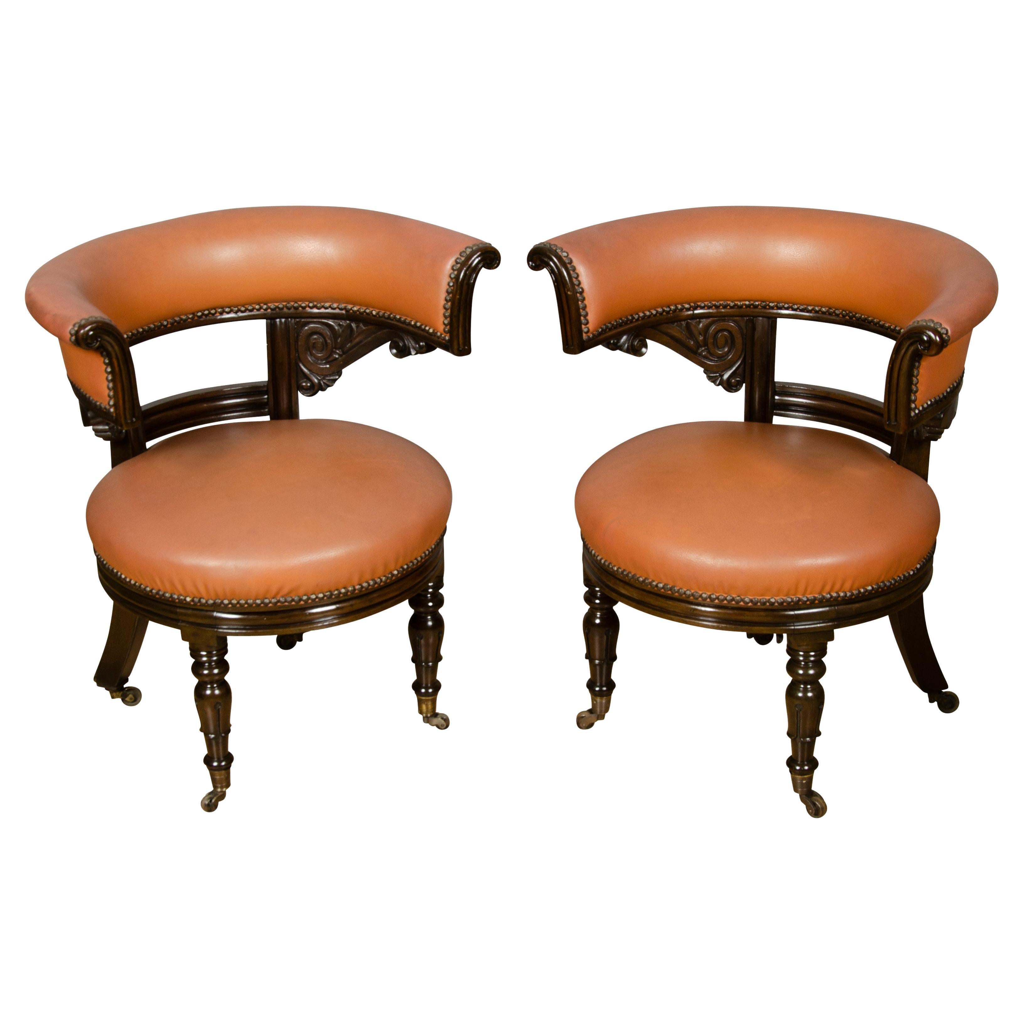 Pair of Regency Style Mahogany Chairs