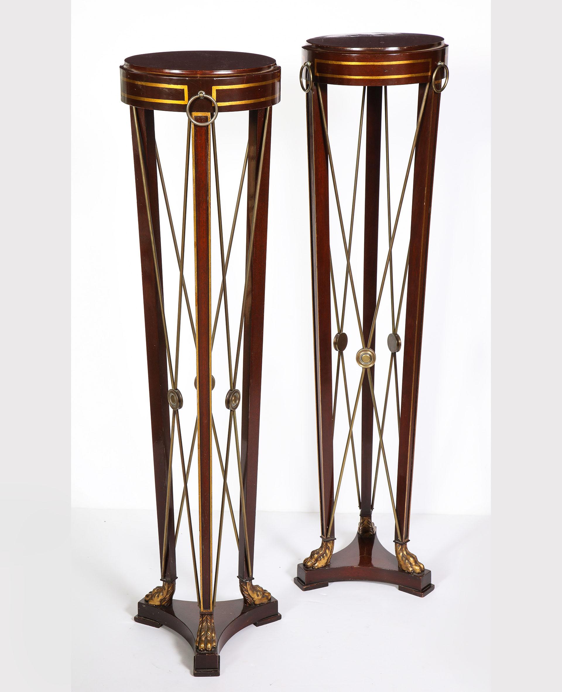 Pair of Regency Style Mahogany Pedestals by Grosfeld House 4