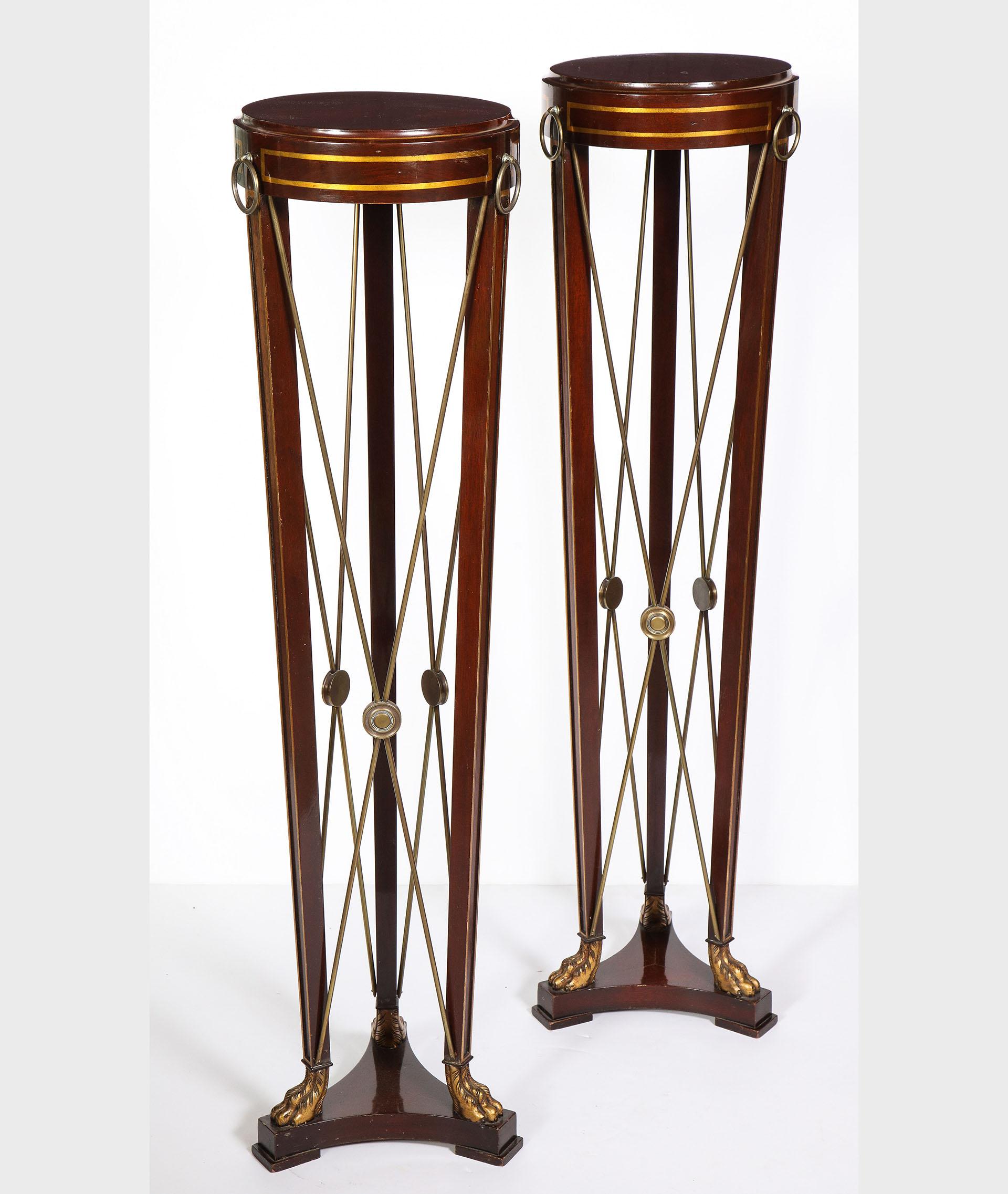Pair of Regency Style Mahogany Pedestals by Grosfeld House 2